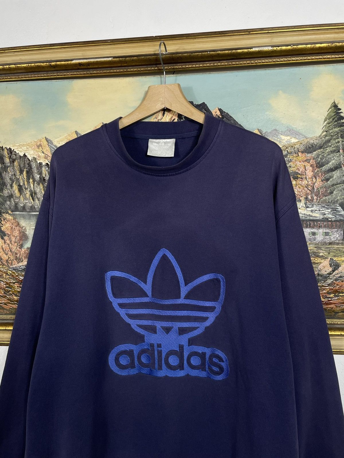 Adidas × Vintage Adidas Vintage 90s Fade Washed Sweatshirt Crewneck Skate Y2k Size US L / EU 52-54 / 3 - 5 Thumbnail