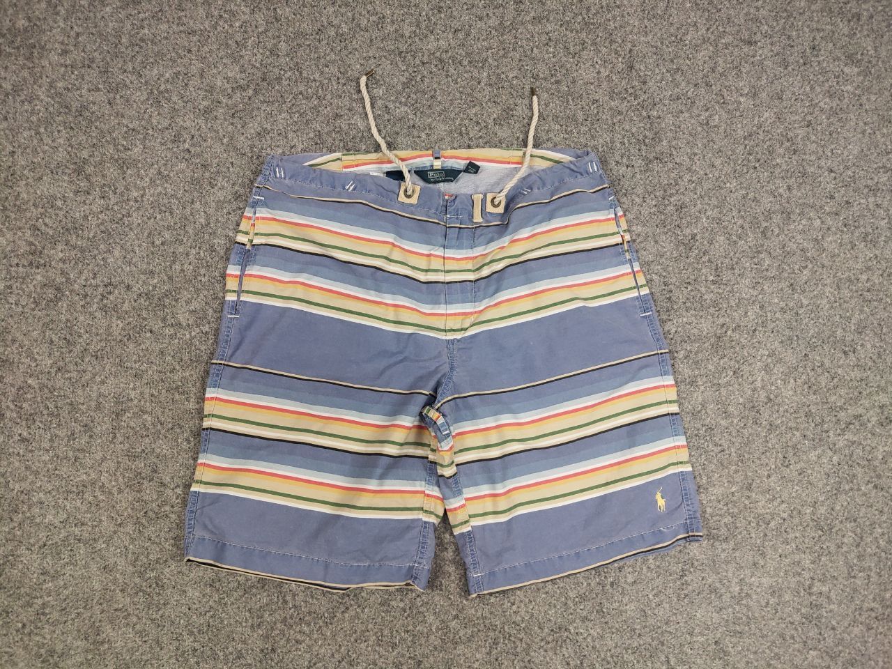 Polo Ralph Lauren Vintage 90's Polo Ralph Lauren Canvas Blue Striped Shorts Size US 36 / EU 52 - 8 Thumbnail
