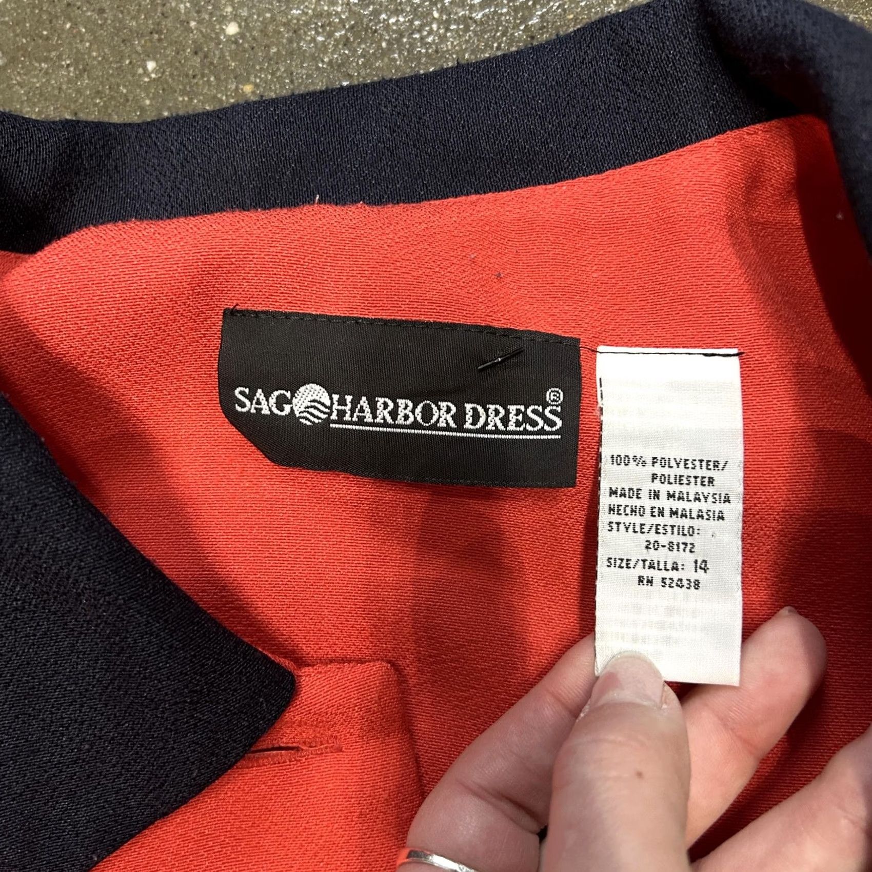Vintage Sag Harbor Dress Jacket Womens 14 Red Navy Contrast Collar Cropped Button Front Plaid Short Coat Jacket Womens Size XL / US 12-14 / IT 48-50 - 4 Thumbnail