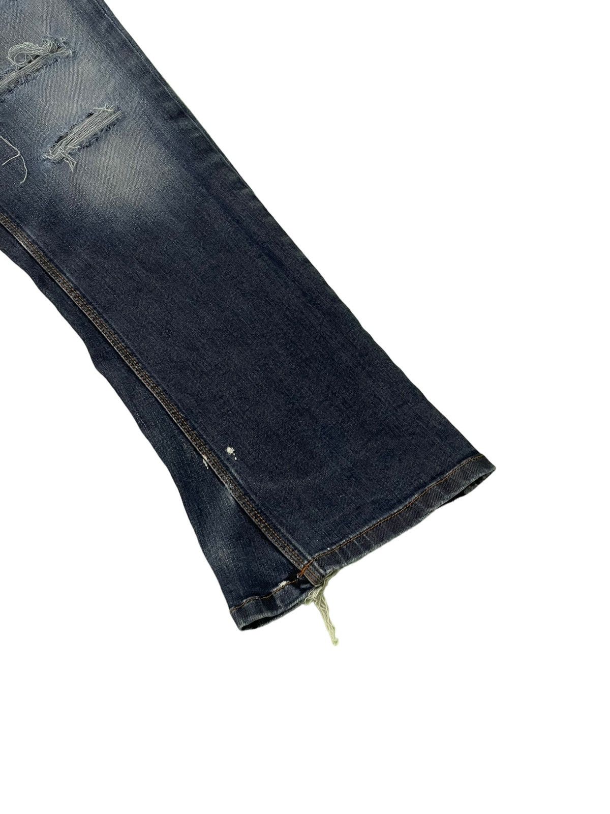 Japanese Brand Flare Jeans Nicole Club Distress Slim Stretch Boot Cut 7🟦3 Size US 35 - 4 Thumbnail