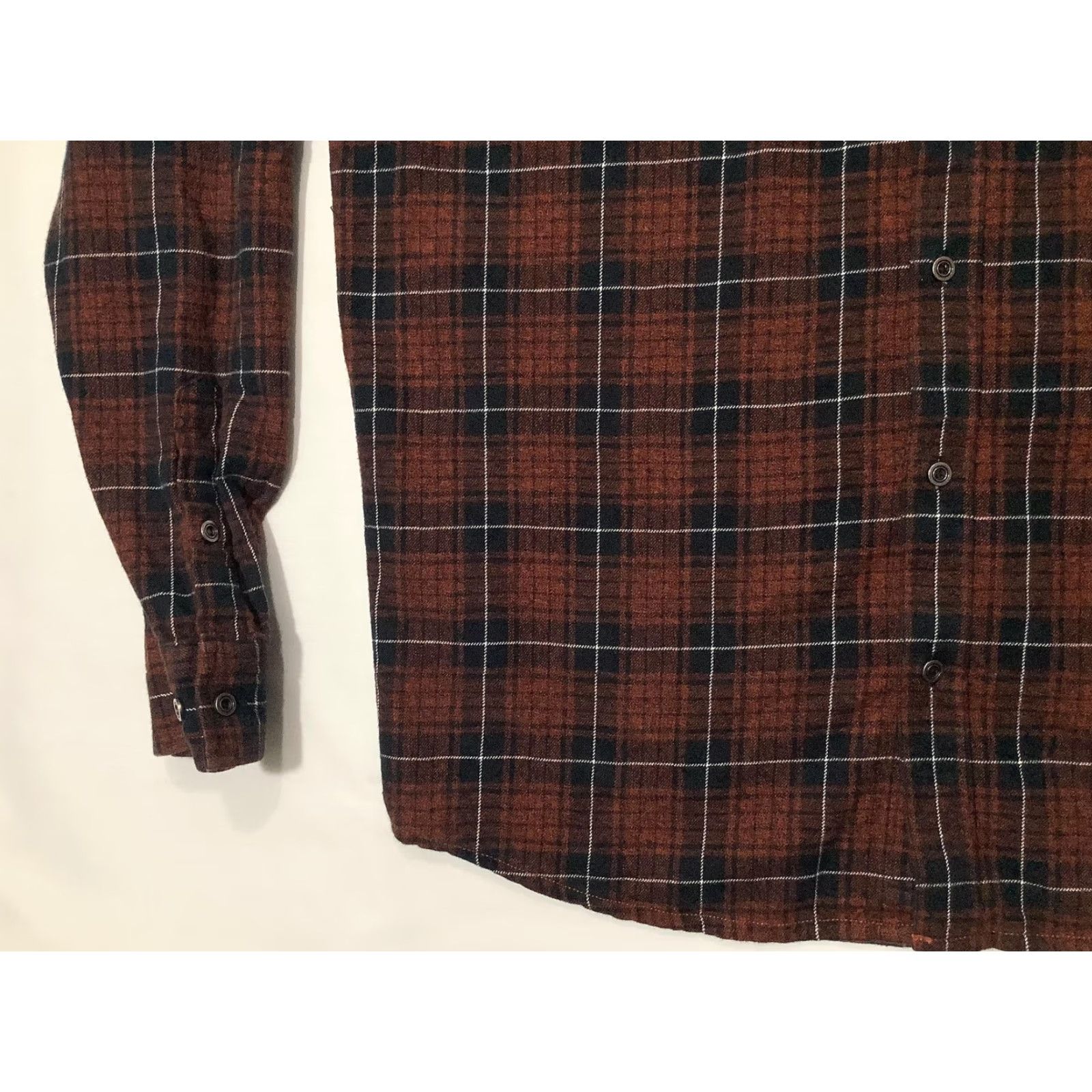 Prana prAna Shirt Mens XL Red Black Plaid Flannel Button Up Long Sleeve Organic Cotton Size US XL / EU 56 / 4 - 3 Thumbnail