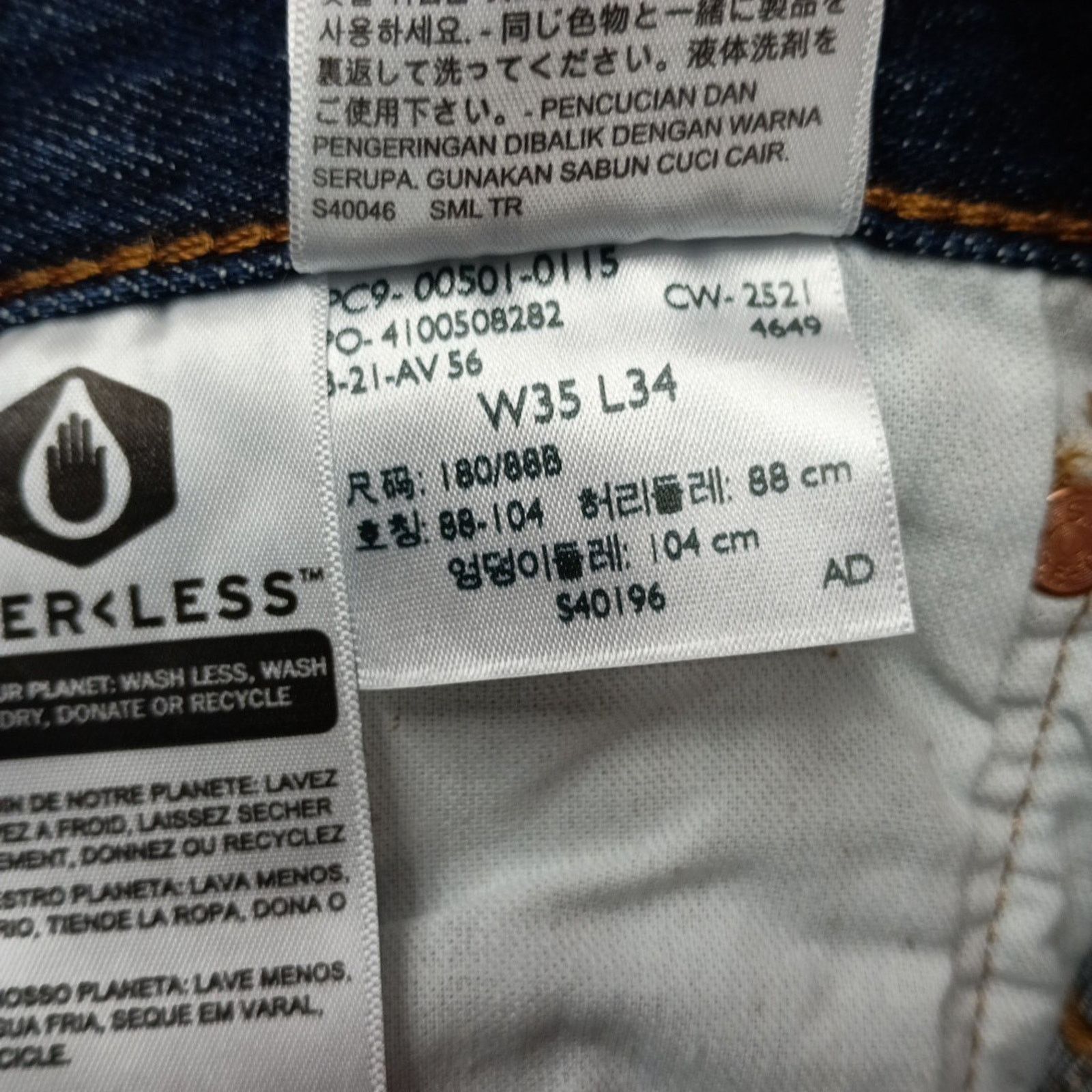 Levi's Levi's 501 Original Jeans Men's 35x34 Blue Regular Straight Size US 35 - 7 Thumbnail