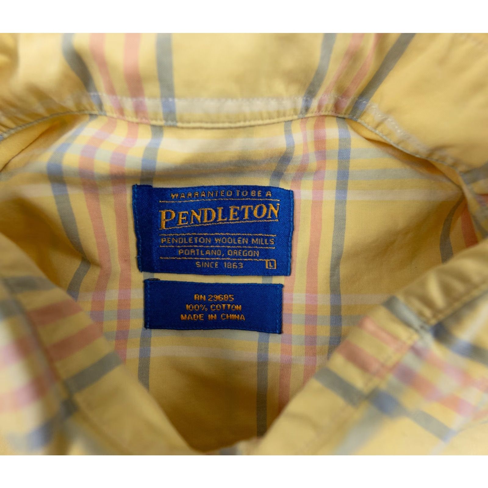 Pendleton Pendleton Mens Shirt Large Yellow Button-Down Long Sleeve Check Collared One Day/All Seasons Casual Vintage No (adapt to structure) Size US L / EU 52-54 / 3 - 4 Thumbnail