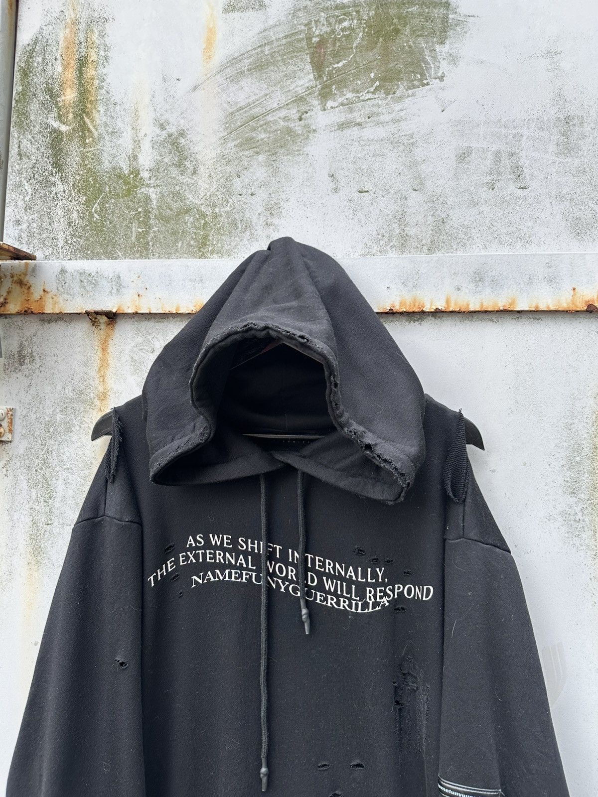 Vintage 👹THRASHED Namefunyguerilla Nun Tees Hoodie Size US L / EU 52-54 / 3 - 5 Thumbnail