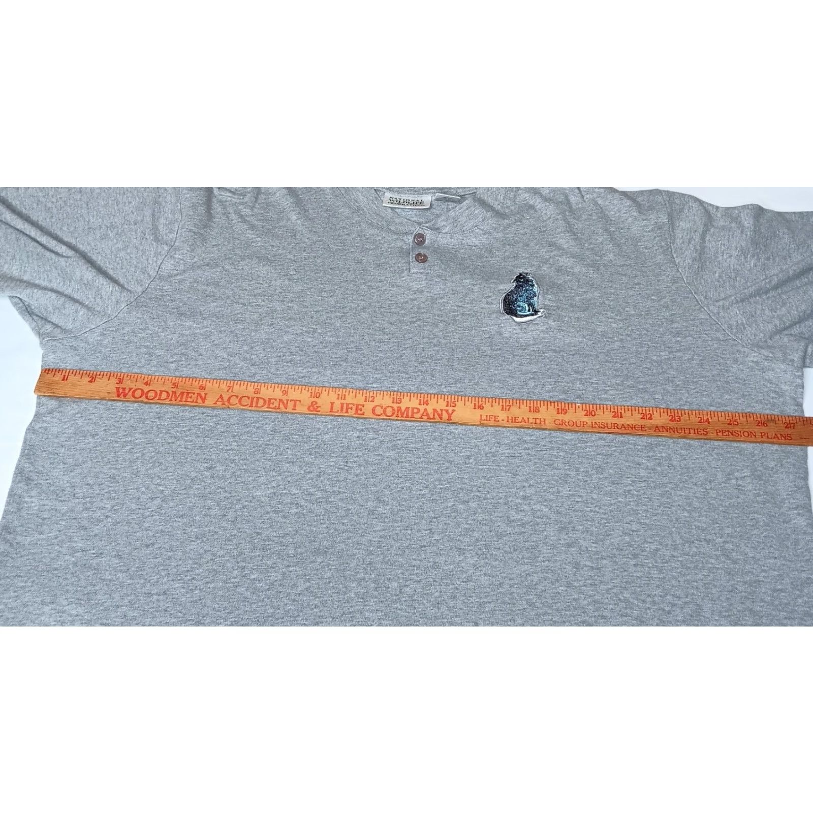 Vintage VINTAGE World Wildlife Federation Shirt Wolf 2XL Henley Gray Casual Nature Womens Size XXL / US 16-18 / IT 52-54 - 7 Thumbnail