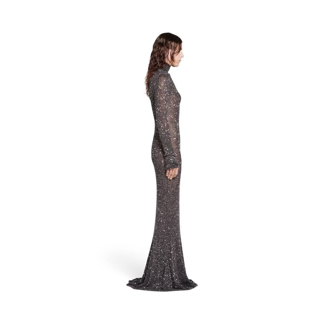 Balenciaga o1in1g0326 Maxi Dress in Black/Silver Size S / US 4 / IT 40 - 3 Thumbnail