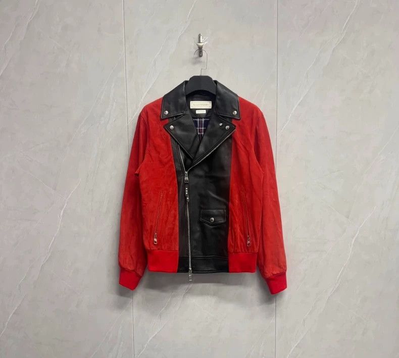 Alexander McQueen Alexander McQUEEN Red and black suede jacket/W0740/50 size Size US M / EU 48-50 / 2 - 1 Thumbnail