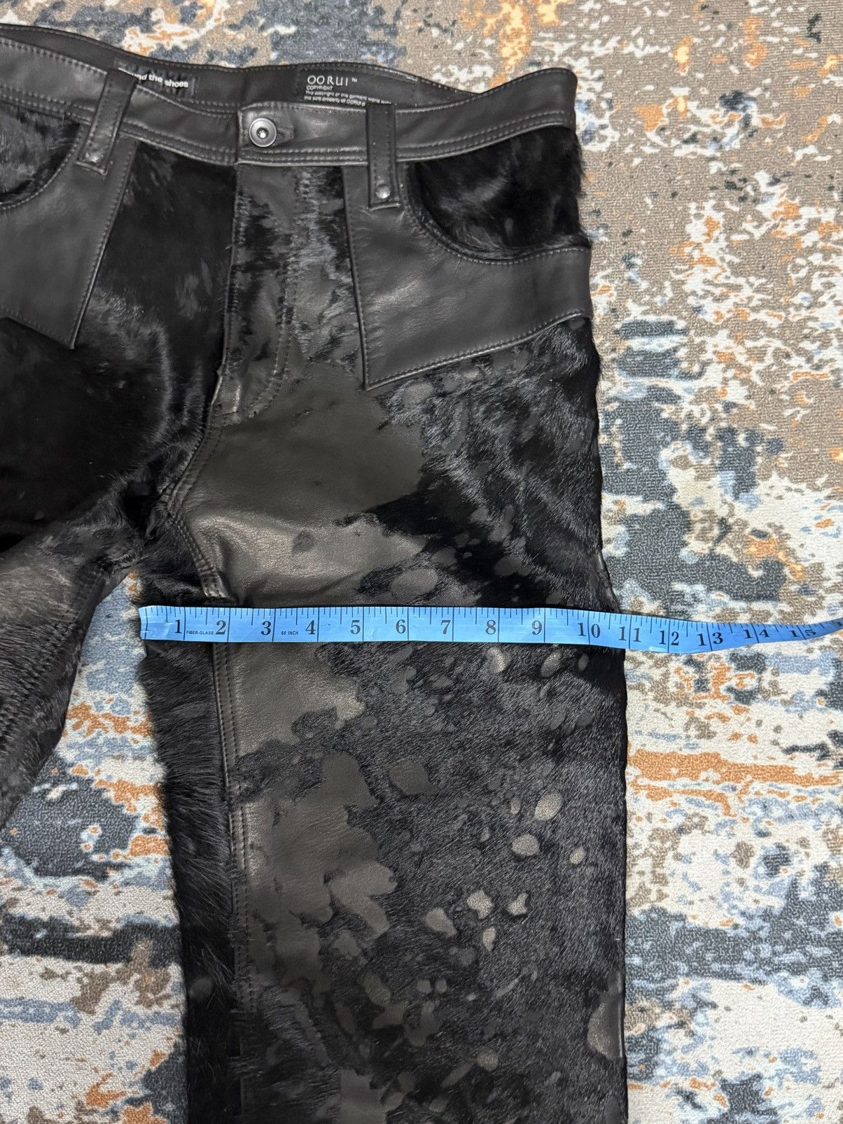 Japanese Brand Black Uneven Furry / Hair-On Hide Leather Pants Size US 32 / EU 48 - 18 Thumbnail
