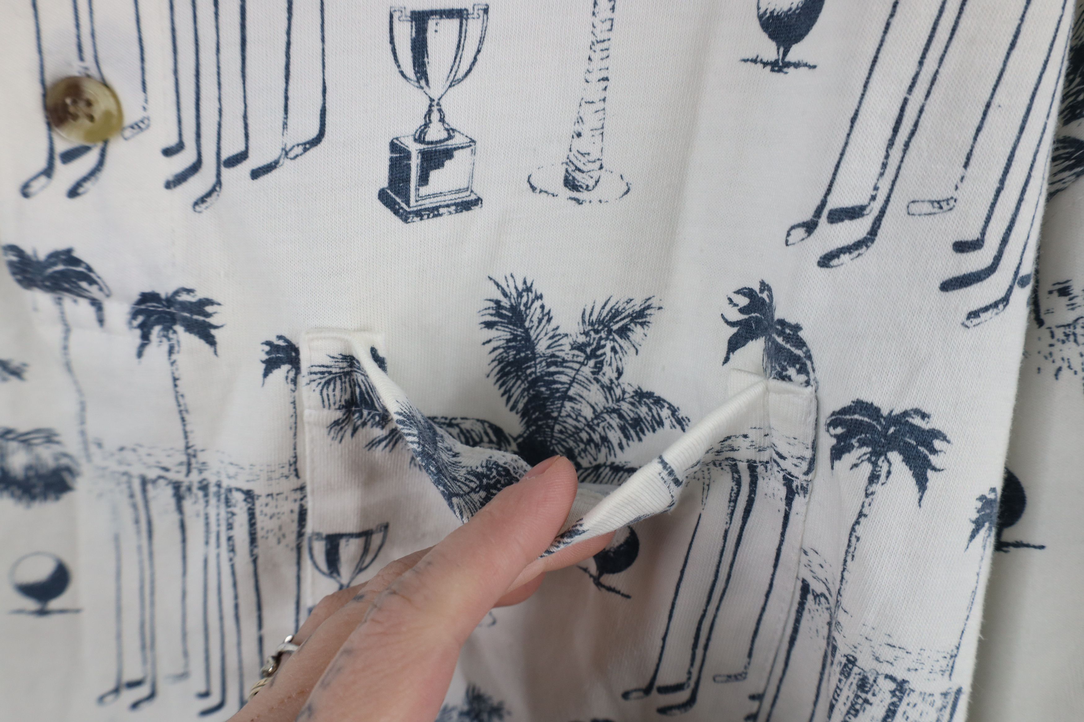 Vintage Vintage 90s All Over Print Golf Palm Tree Polo Shirt White Size US XXL / EU 58 / 5 - 10 Thumbnail