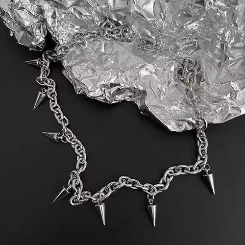 Jewelry Spiked Chain Link Necklace Size ONE SIZE - 4 Thumbnail