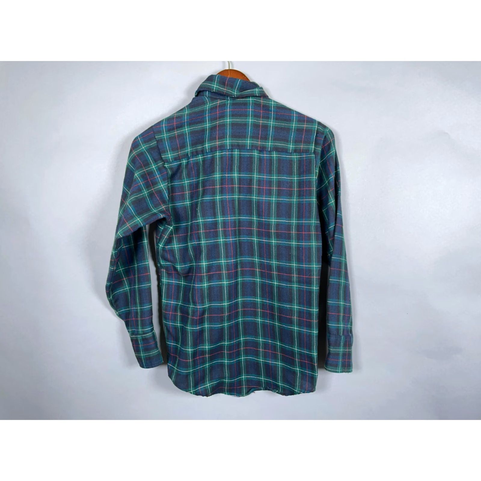 Levi's VINTAGE Levi's Western Shirt Adult Small Green Plaid 70s Cotton Flannel Workwear Mens Size US S / EU 44-46 / 1 - 2 Thumbnail