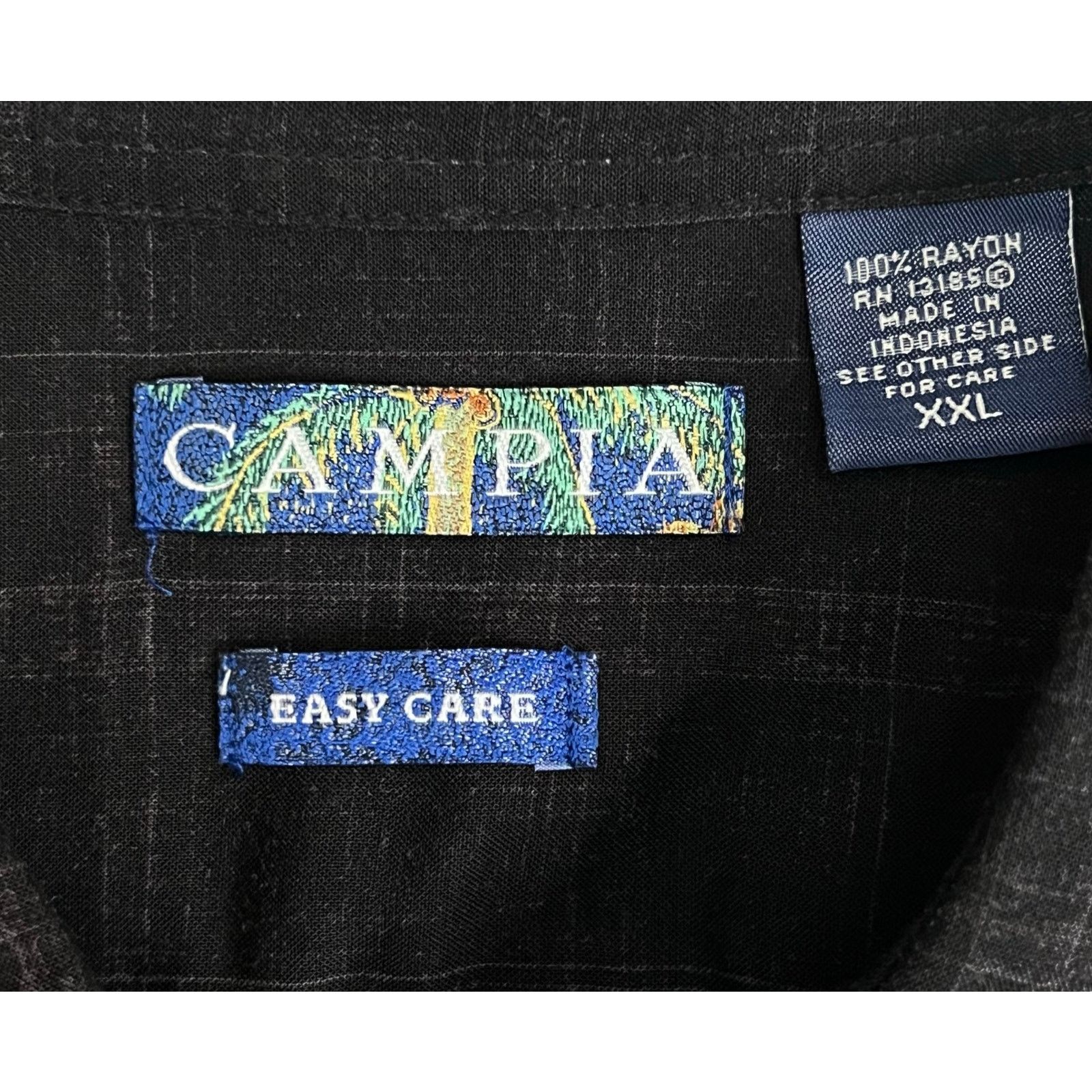 Campia Moda Campia 2XL Hawaiian Shirt Black Palm Tree Button Down Size US XXL / EU 58 / 5 - 3 Thumbnail