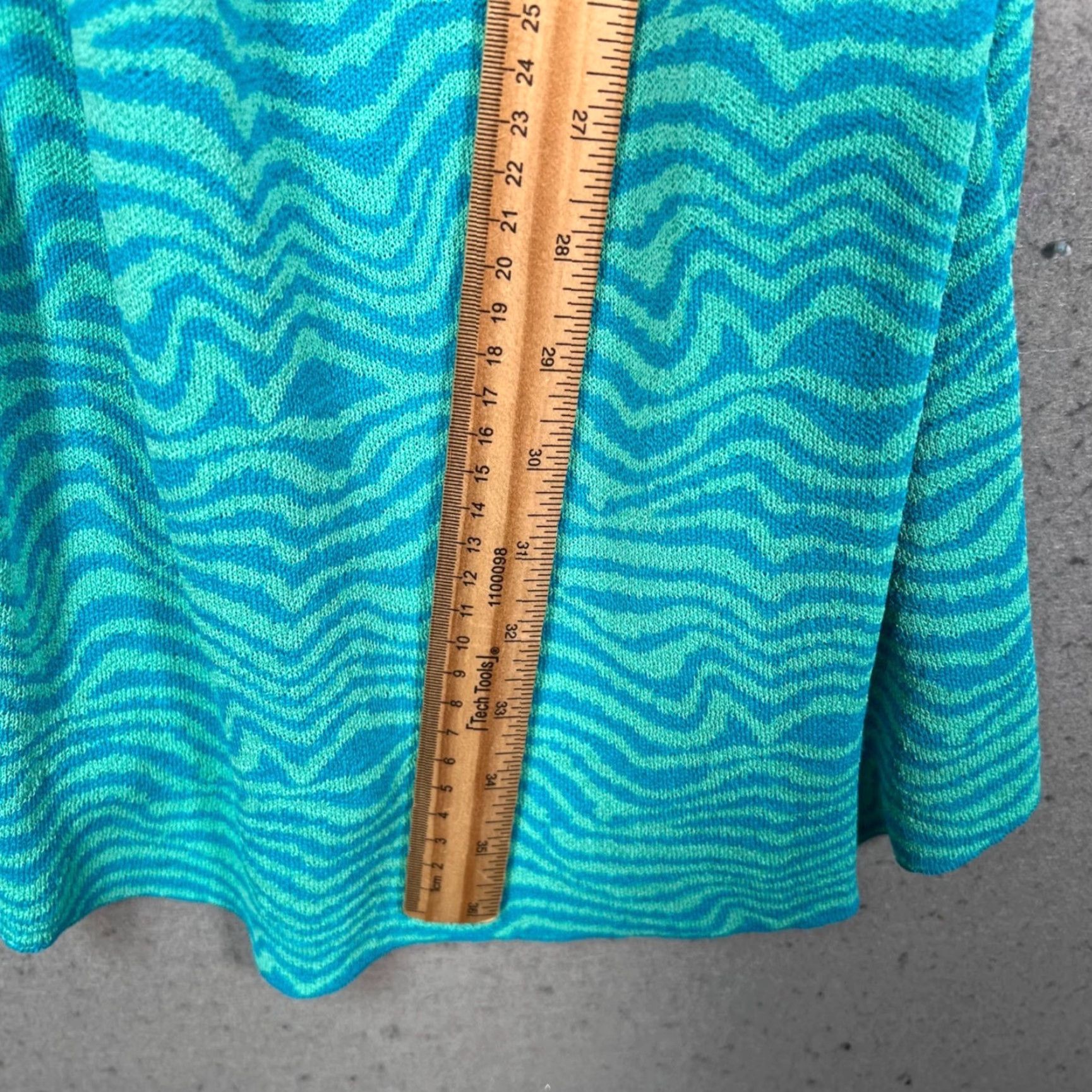 Zara Zara Womens XS Blue & Green Wavy Print Mini Slip Dress w/ Adjustable Straps Dress Size XS / US 0-2 / IT 36-38 - 6 Thumbnail
