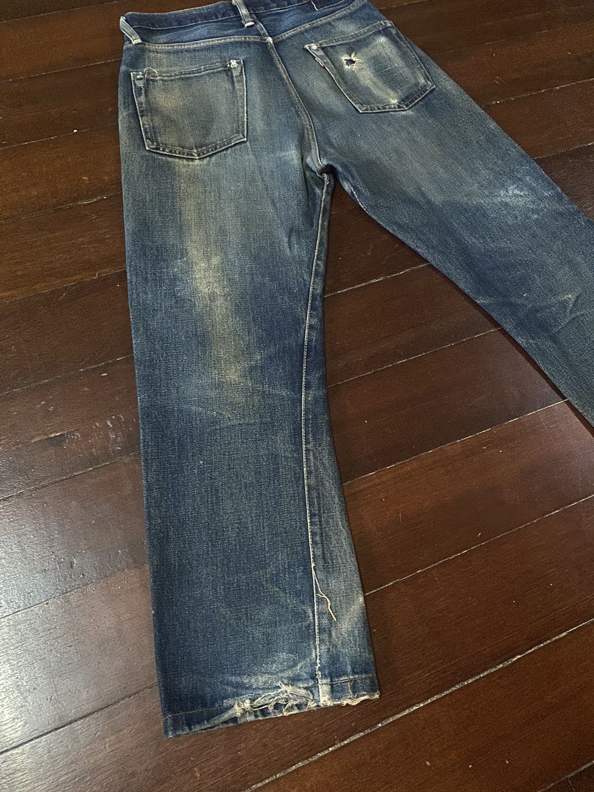 Denime FIRE VINTAGE DENIME JAPAN BRAND FLARE JEANS DISTRESSED RIP Size US 32 / EU 48 - 18 Thumbnail