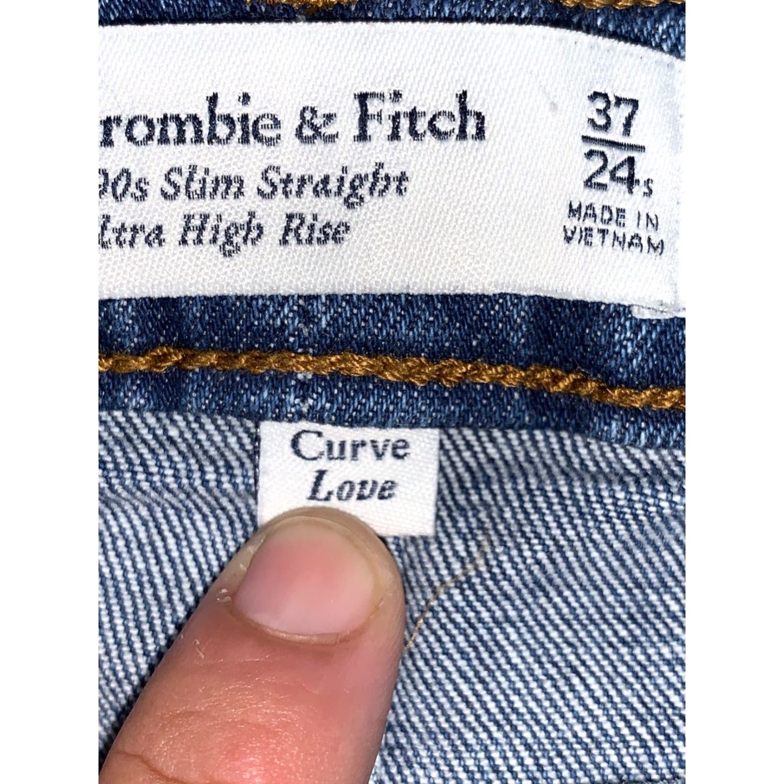 Abercrombie & Fitch Abercrombie & Fitch 90s Slim Straight Ultra High Rise Curve Love Womens 34/27 Jeans Size ONE SIZE - 6 Thumbnail