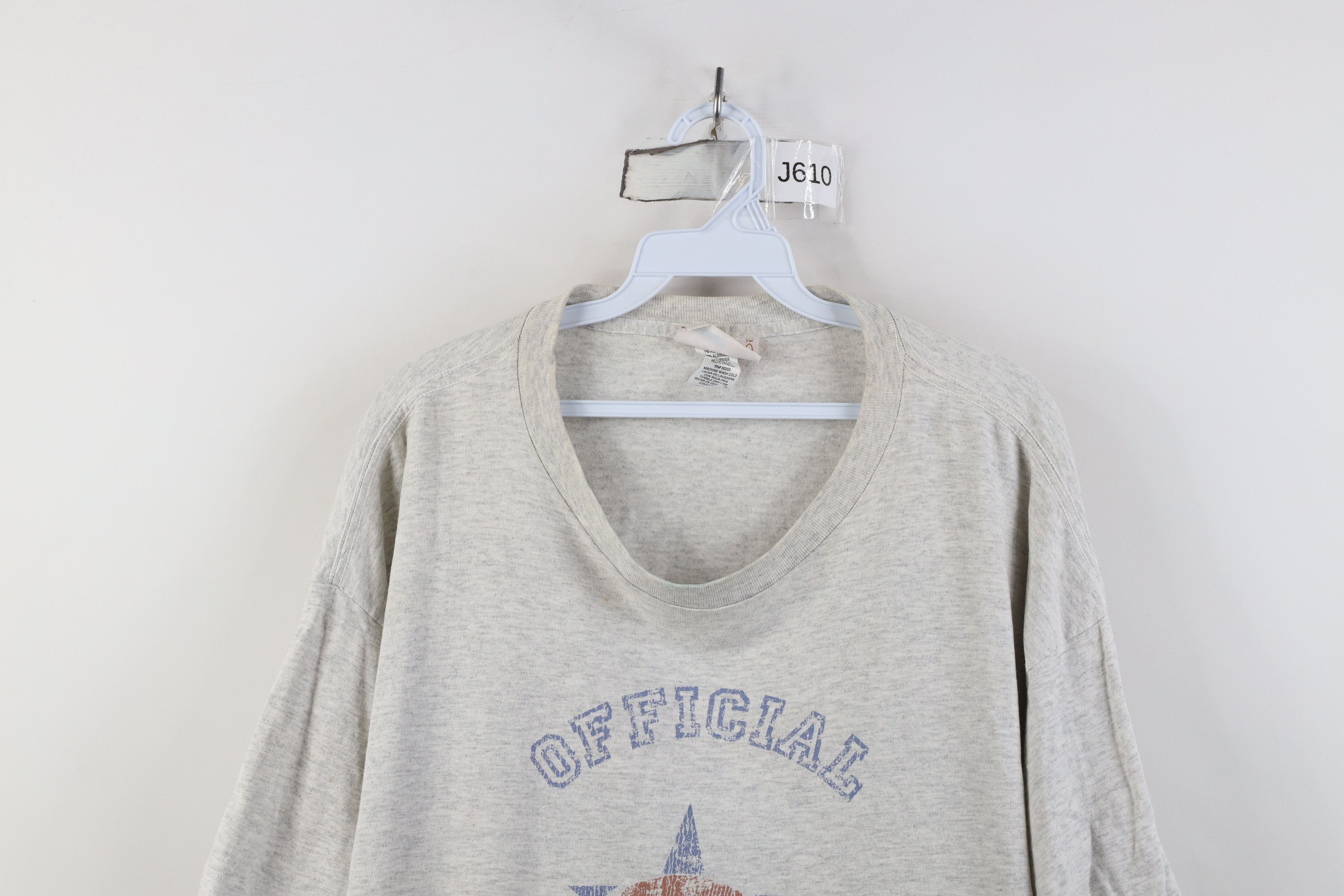 Vintage Vtg 90s Streetwear Football 67 Sleep Night T-Shirt Gray Size L / US 10 / IT 46 - 2 Thumbnail