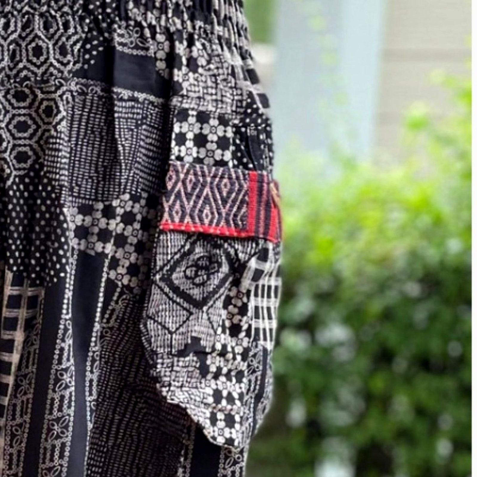 Other Wer bist du? Harem Pants Patterned Cuffs Black OS Size 29" - 5 Thumbnail