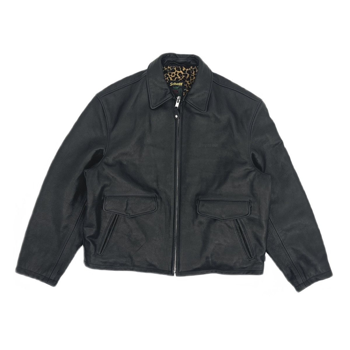 Supreme Schott Leather Racer Jacket L