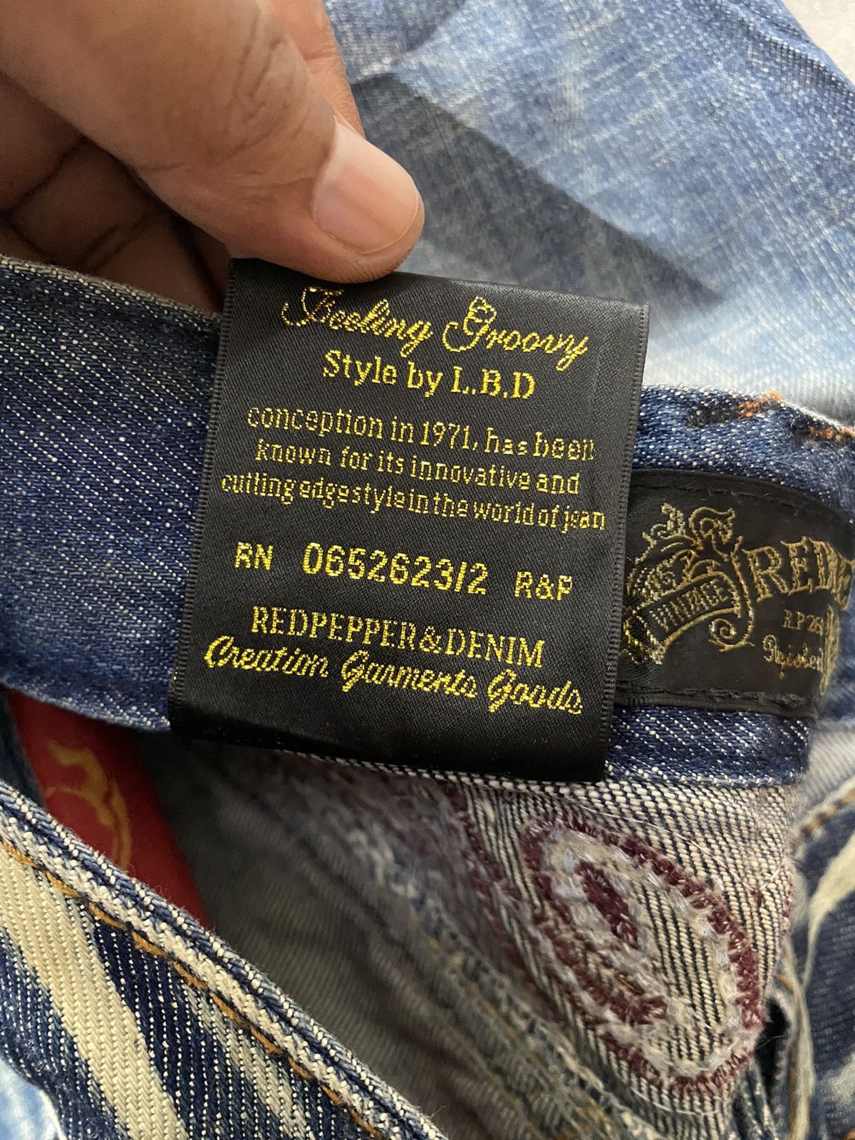 If Six Was Nine × Japanese Brand × Le Grande Bleu (L.G.B.) RED PEPPER SLIM TYPE JAPAN BRAND RIPPED DESIGN RARE STYLE Size US 28 / EU 44 - 9 Thumbnail