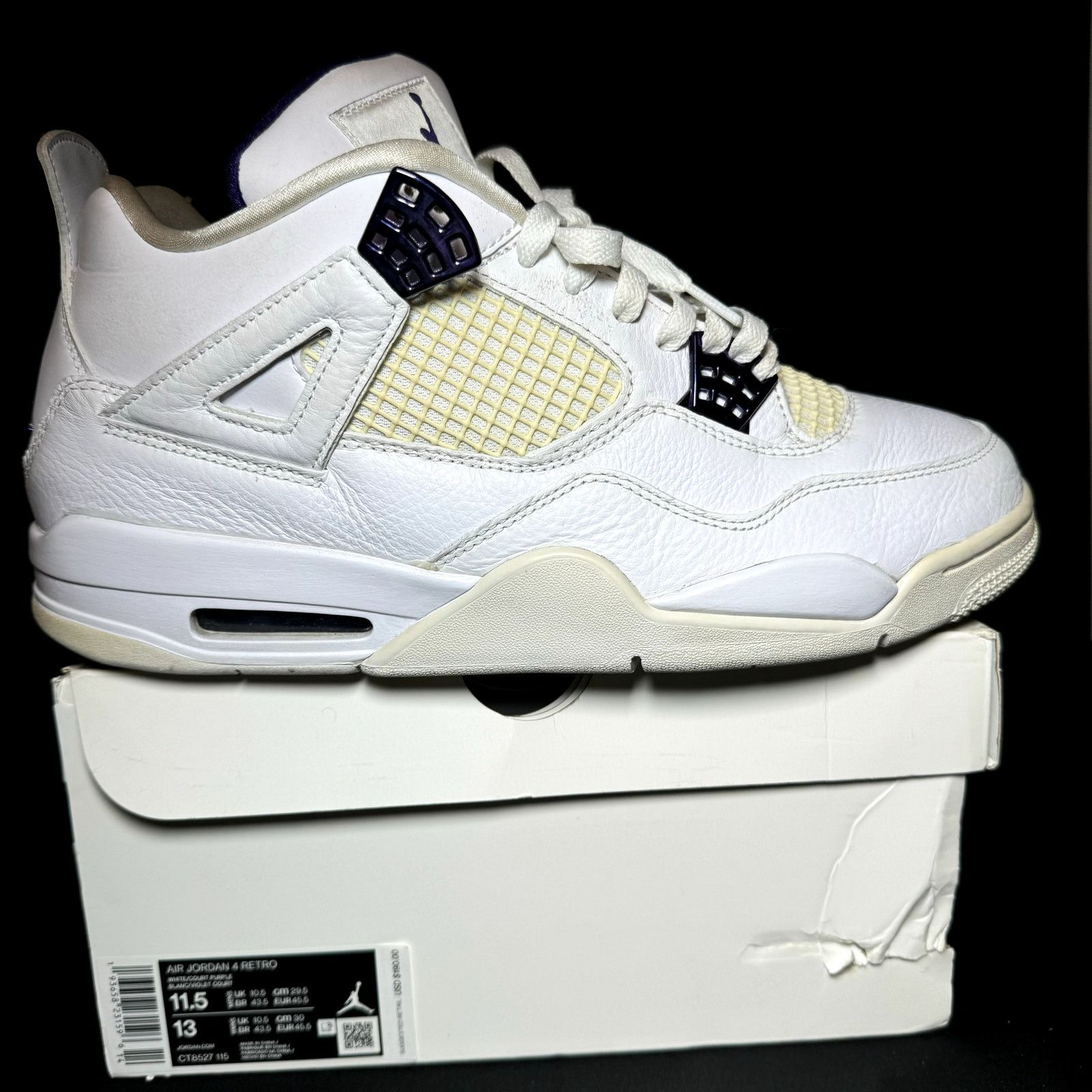 Jordan Brand × Nike Size 11.5 - Air Jordan 4 Retro Purple Metallic Men's Shoes Size US 11.5 / EU 44-45 - 1 Thumbnail