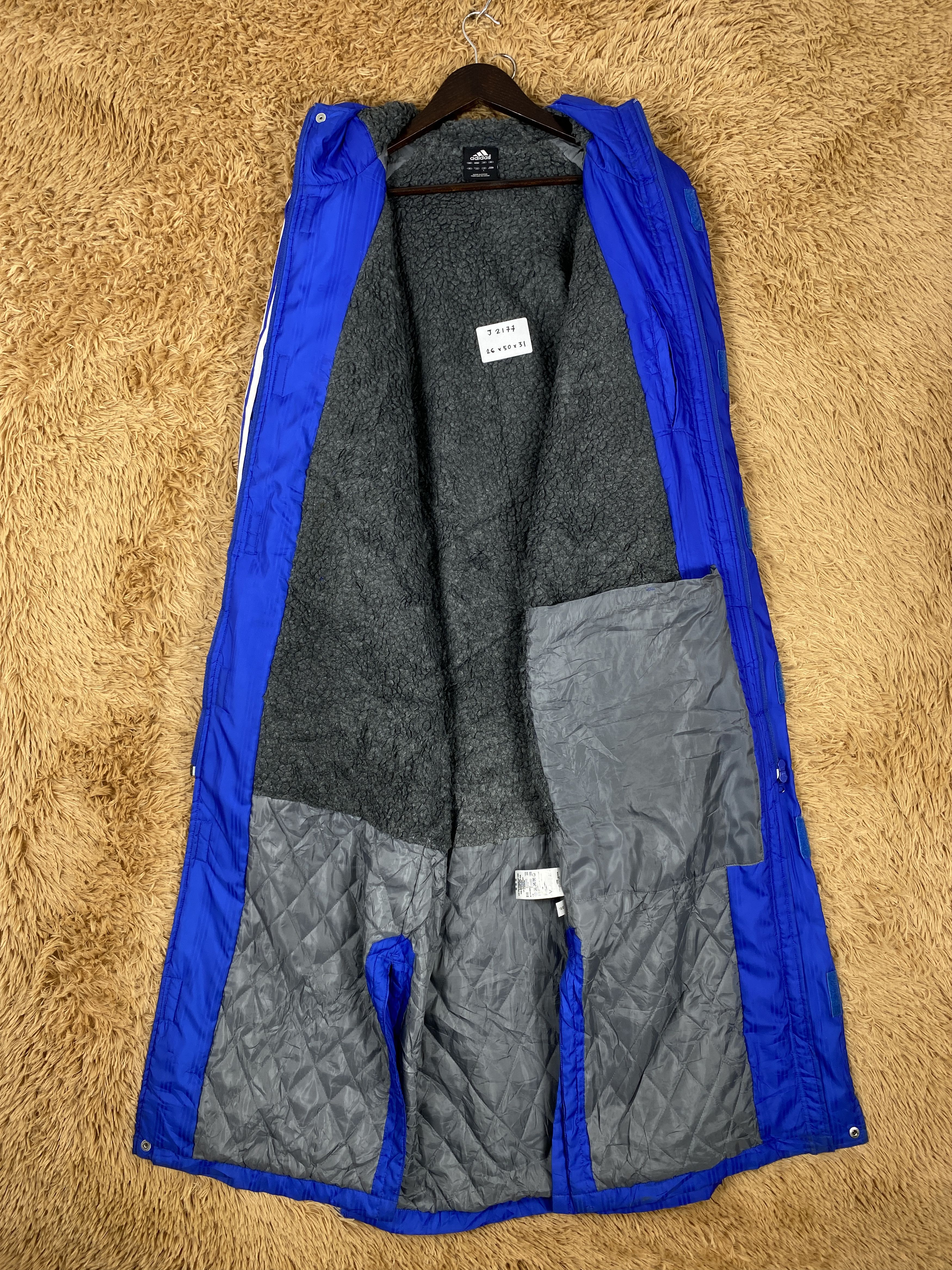 Adidas Vintage Adidas Hoodie Sherpa Lining Long Jacket J2177 Size US L / EU 52-54 / 3 - 7 Thumbnail