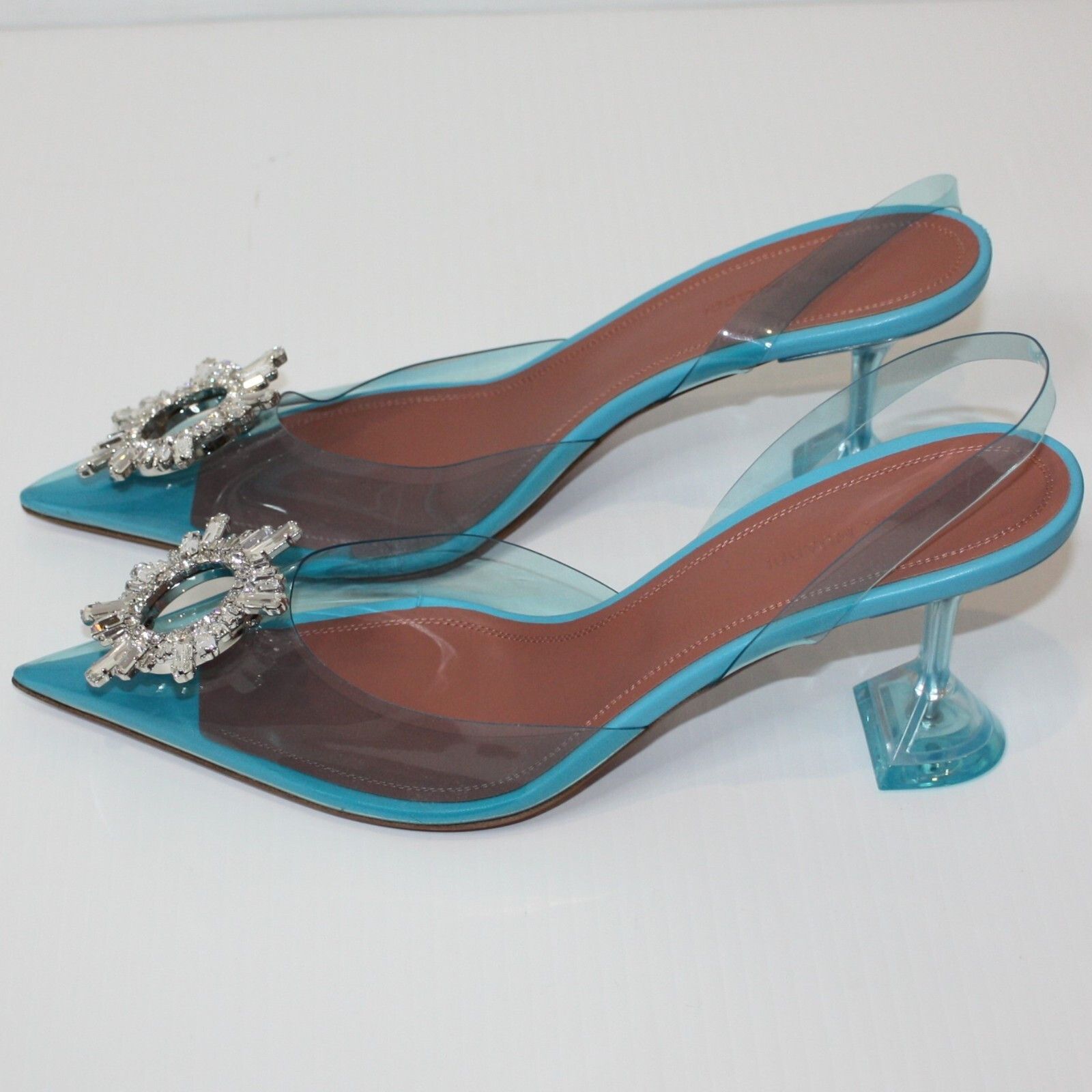 Amina Muaddi Begum Glass Pointed Toe Slingback Shoes US 10 / EU 40 $1220 Size US 10 / IT 40 - 10 Thumbnail