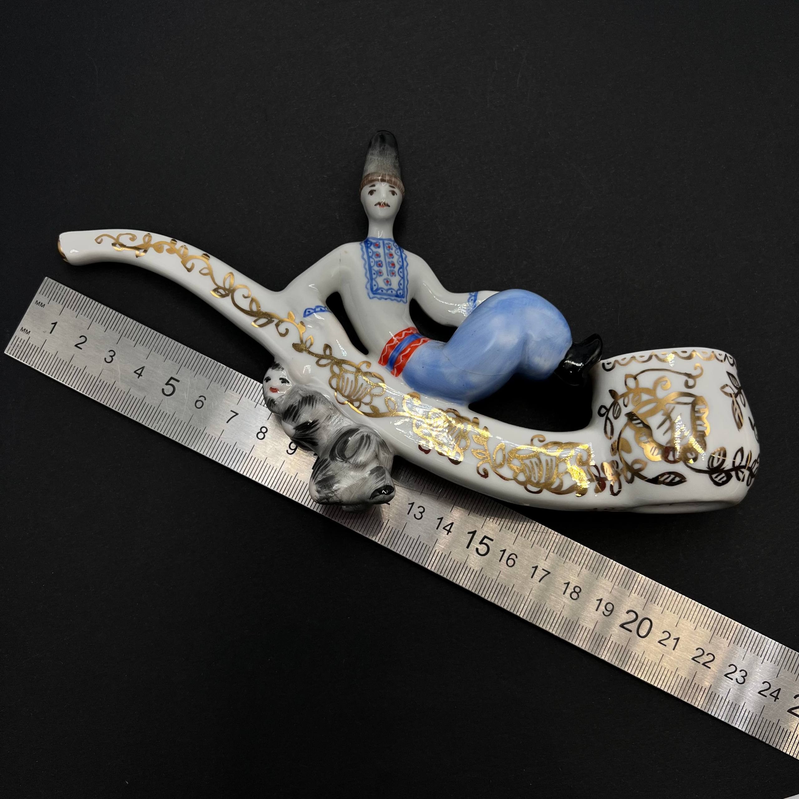 Vintage Vintage Ukrainian Porcelain Pipe Kozak Vakula Devil Size ONE SIZE - 4 Thumbnail