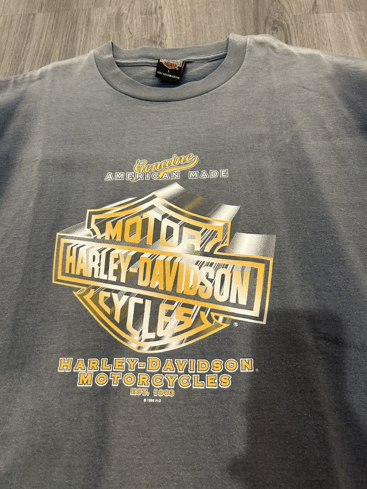 Harley Davidson Faded Vintage 1996 Harley-Davidson Big 3D Logo T-shirt Size US L / EU 52-54 / 3 - 1 Thumbnail