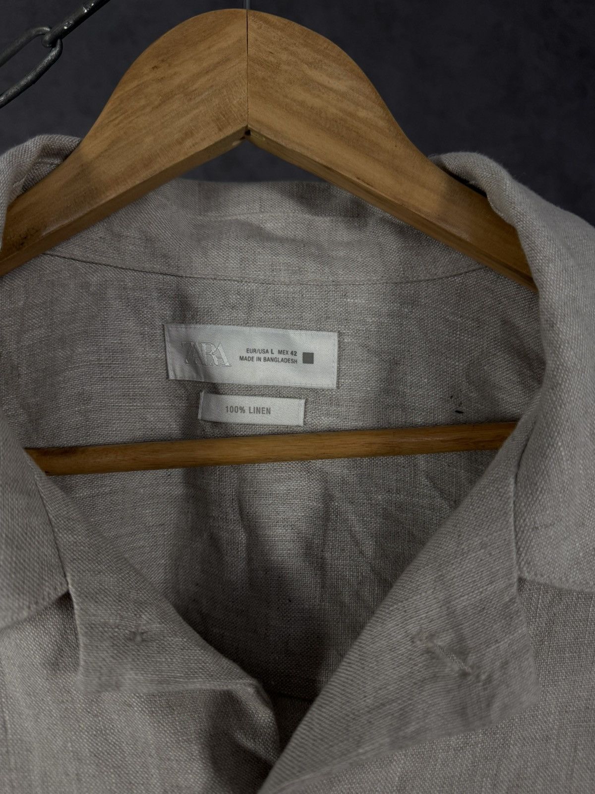 Zara Zara Man designer 100% linen shirt Size US L / EU 52-54 / 3 - 3 Thumbnail