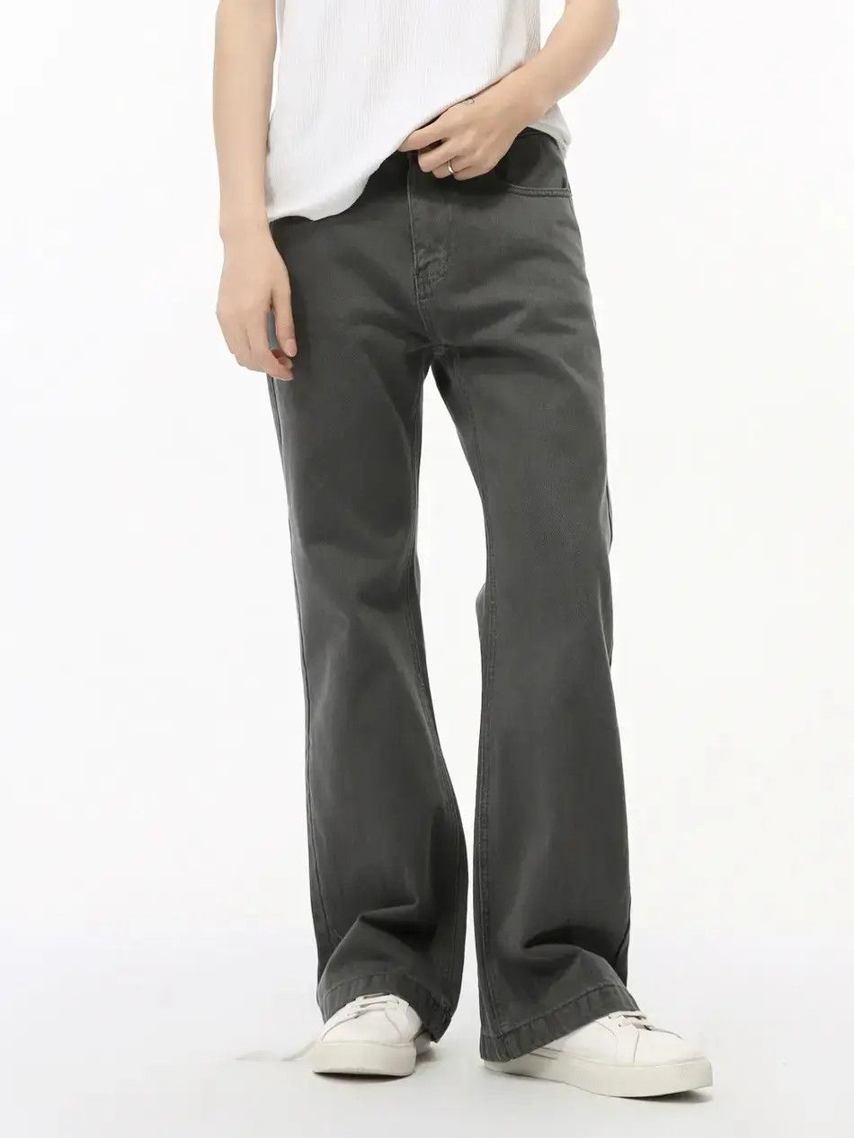 Japanese Brand Retro loose solid color micro flared jeans Size US 32 / EU 48 - 1 Thumbnail