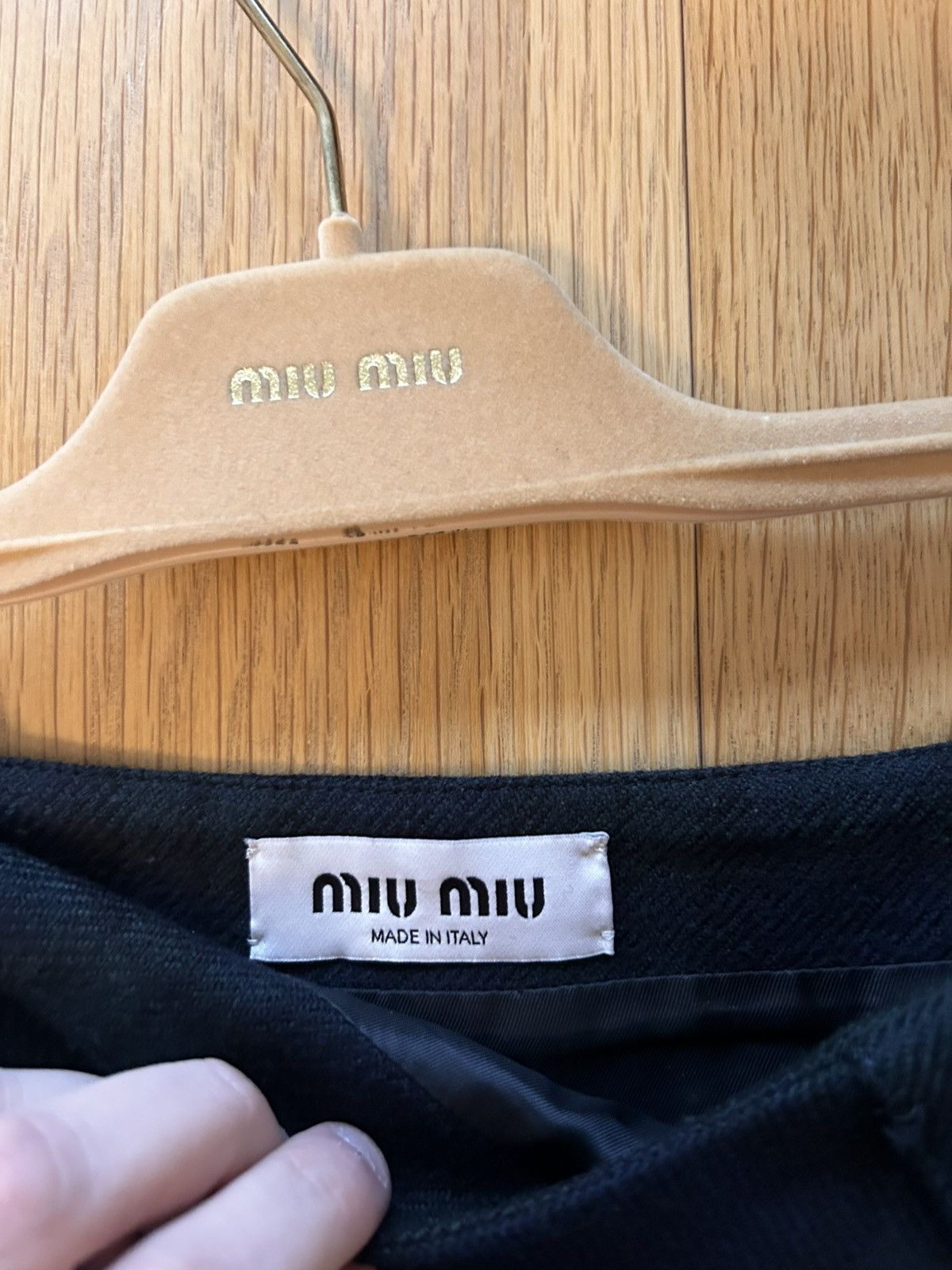 Miu Miu Miu Miu Check Virgin Wool Logo Skirt Size 26" / US 2 / IT 38 - 8 Thumbnail