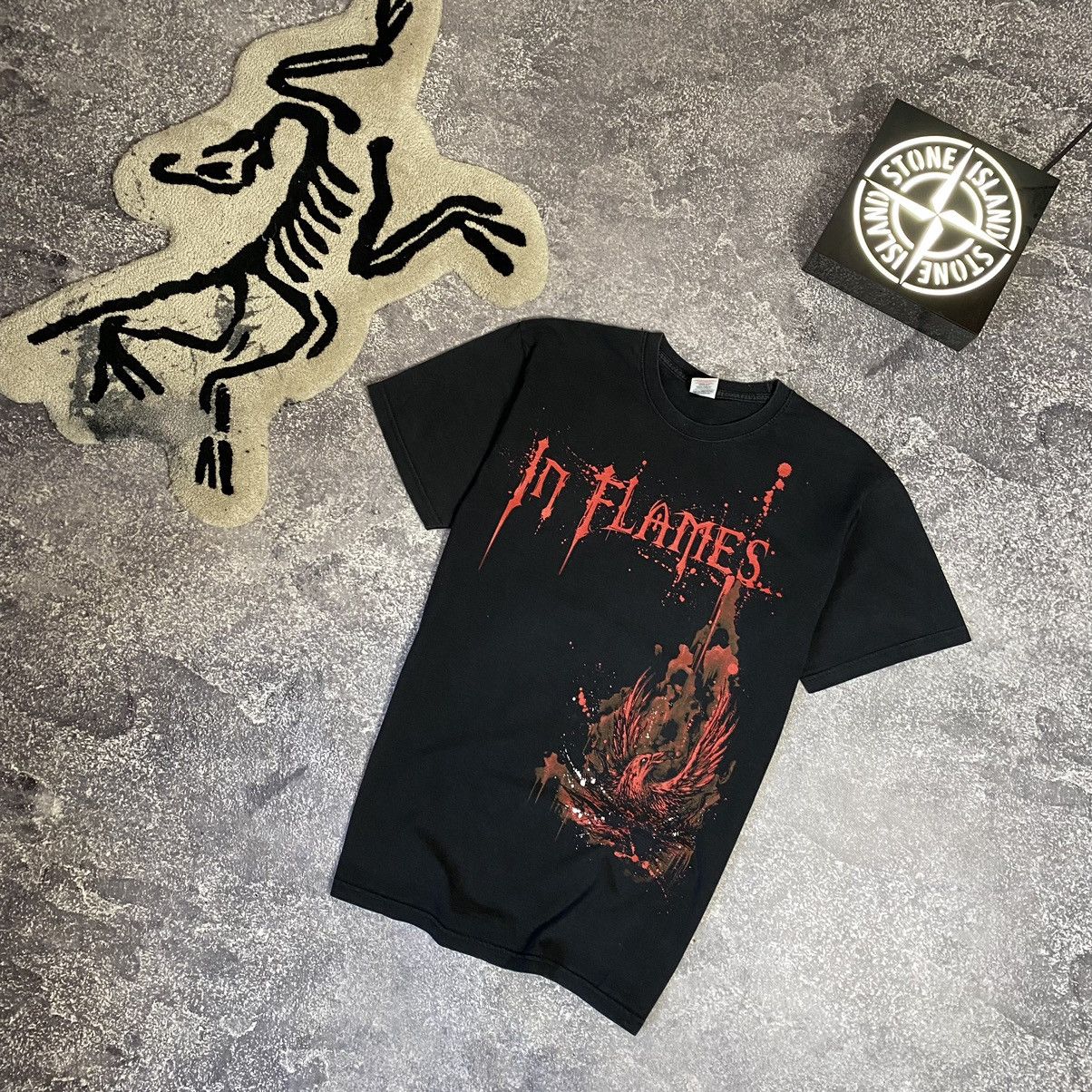 Band Tees Vintage In Flames Big Graphic logo Rare Rock band tee Size US M / EU 48-50 / 2 - 1 Thumbnail