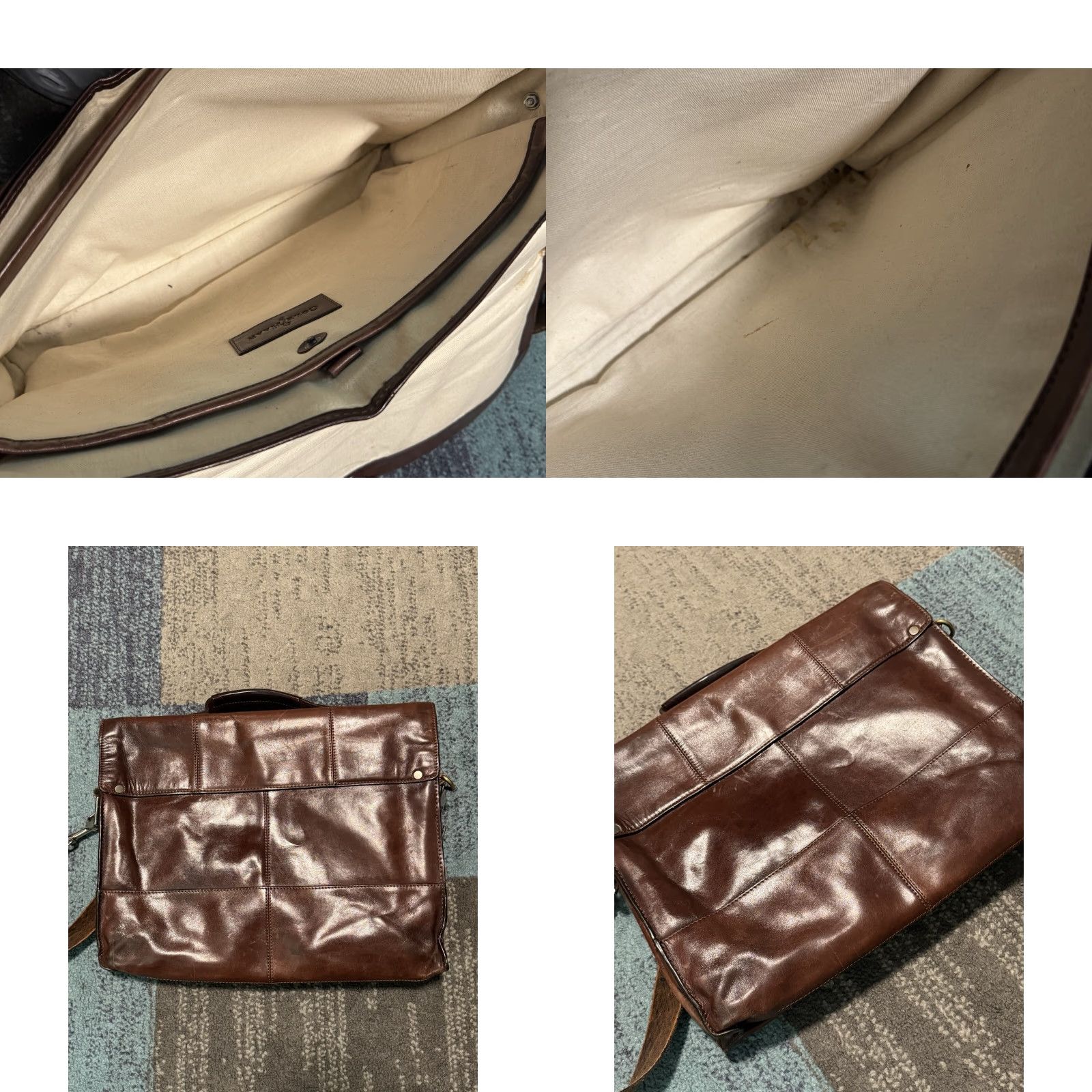 Cole Haan VINTAGE Cole Haan Brown Leather Messenger Bag Business Padded Laptop Bag Shoulder italy Size ONE SIZE - 8 Thumbnail