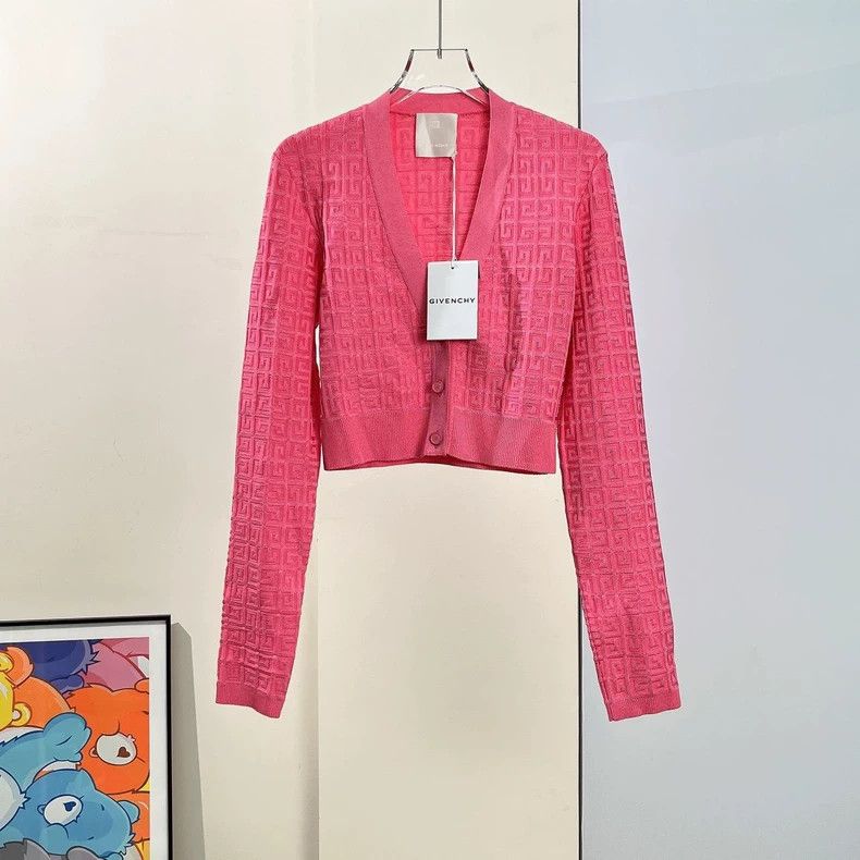 Givenchy Givenchy Rose Red Full Logo Embroidered Cardigan Size XS / US 0-2 / IT 36-38 - 3 Thumbnail