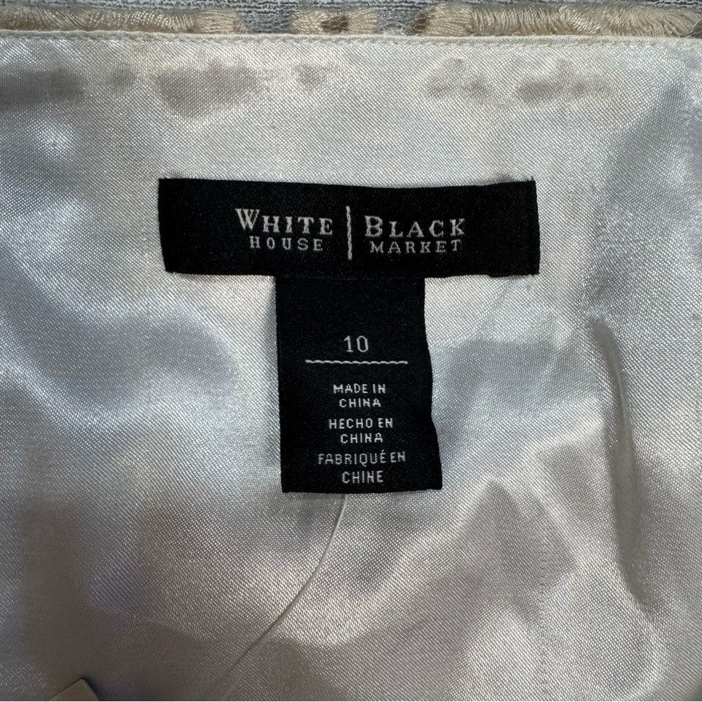 White House Black Market NWT New White House Black Market Stripe Lace Pencil Skirt S Size 32" / US 10 / IT 46 - 6 Thumbnail