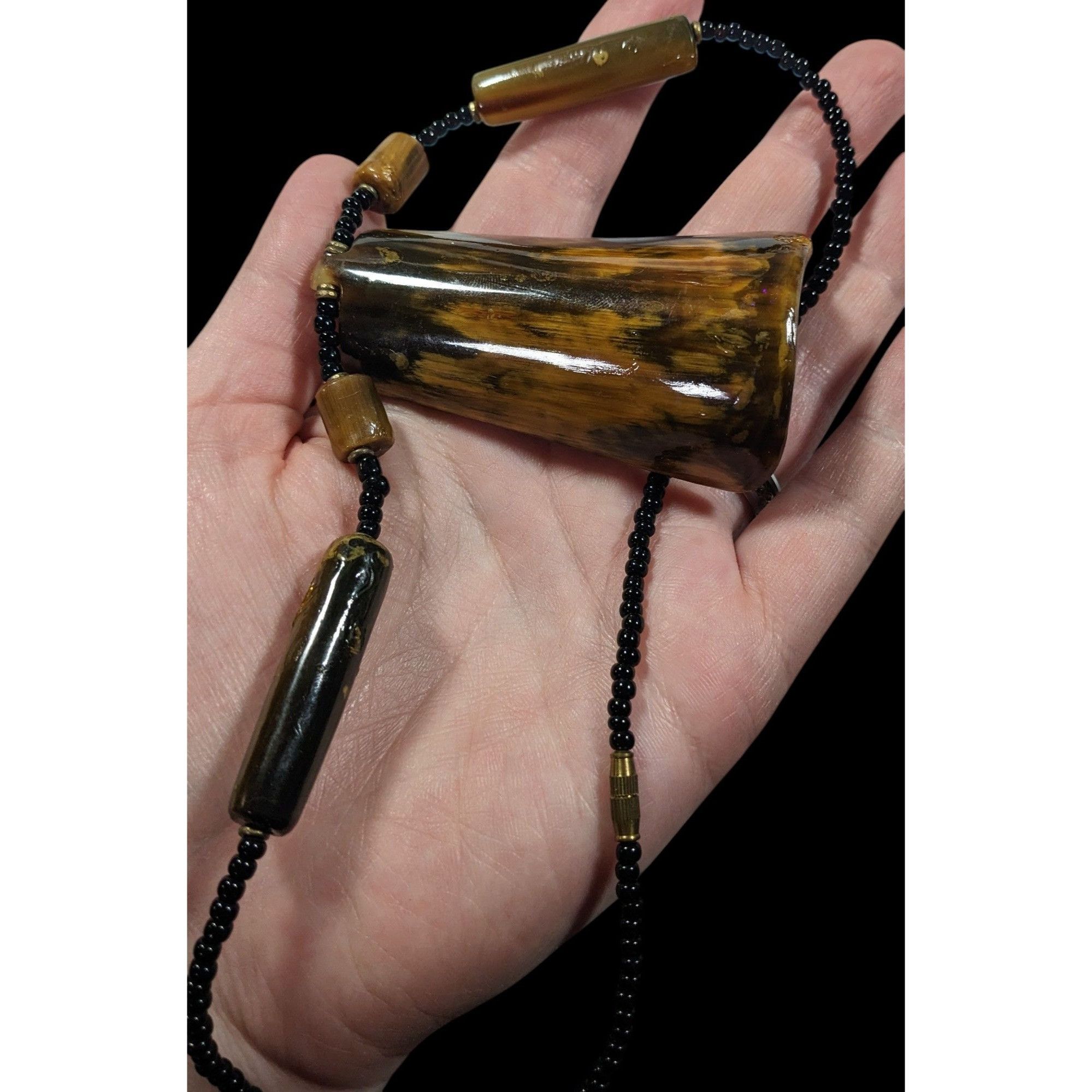 Other Vintage Rustic Beaded Pendant Statement Necklace Size ONE SIZE - 7 Thumbnail