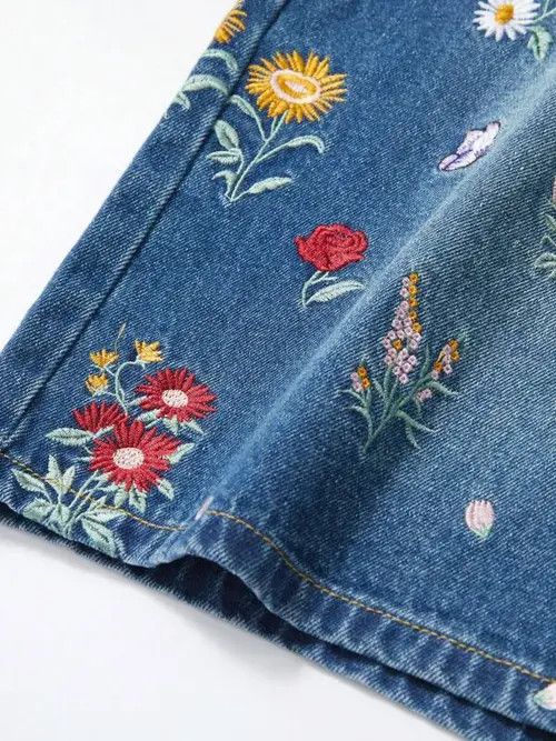 Jean × Vintage Vintage Retro 90s Floral jorts shorts Size US 32 / EU 48 - 4 Thumbnail