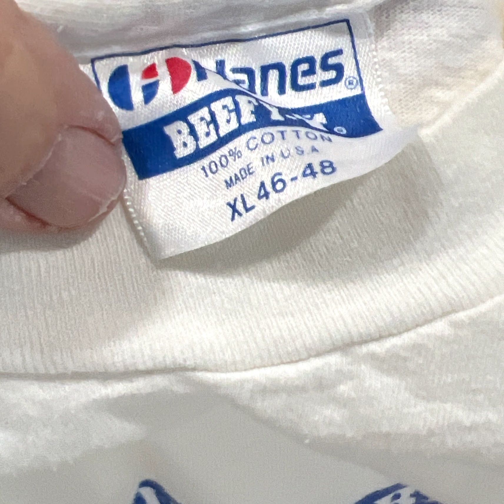 Hanes VINTAGE Pacific Beach Centennial T Shirt Men’s XL White 1987 Graphic Tee Hanes Single Stitch California Mens Size US XL / EU 56 / 4 - 4 Thumbnail