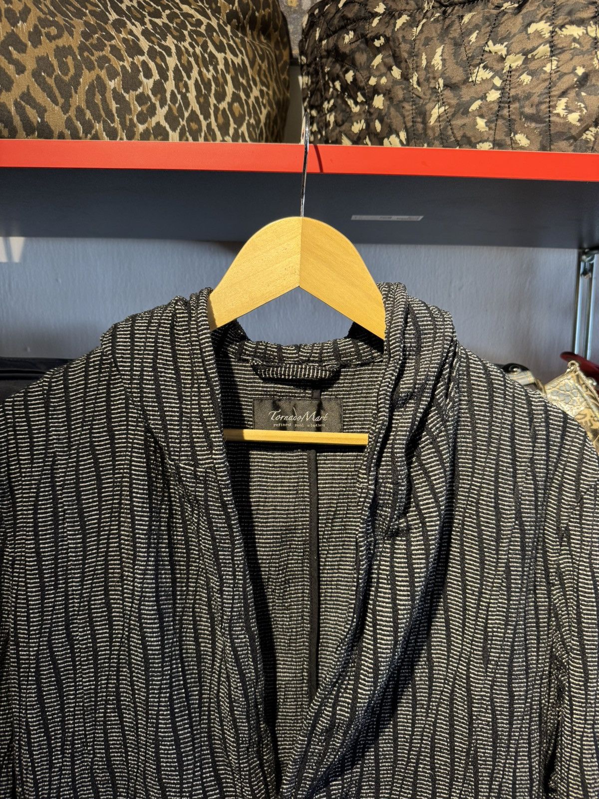 Tornado Mart Vintage TornadoMart Tribal-Stripe Wrinkled Pleated Coat Size US L / EU 52-54 / 3 - 2 Thumbnail