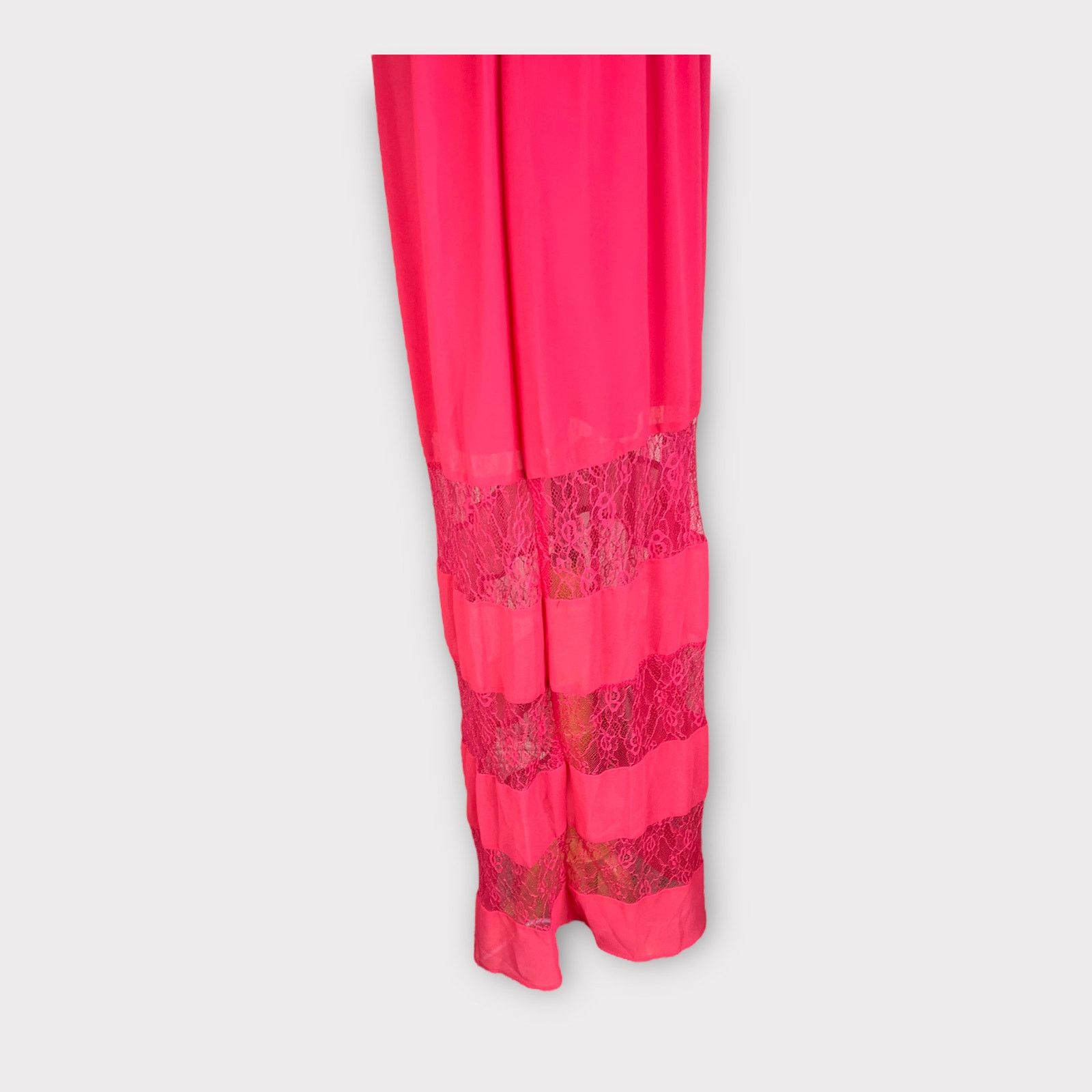 Nordstrom Doe & Rae | Women’s Coral Lace Insert Sheer Maxi Dress Size S / US 4 / IT 40 - 6 Thumbnail