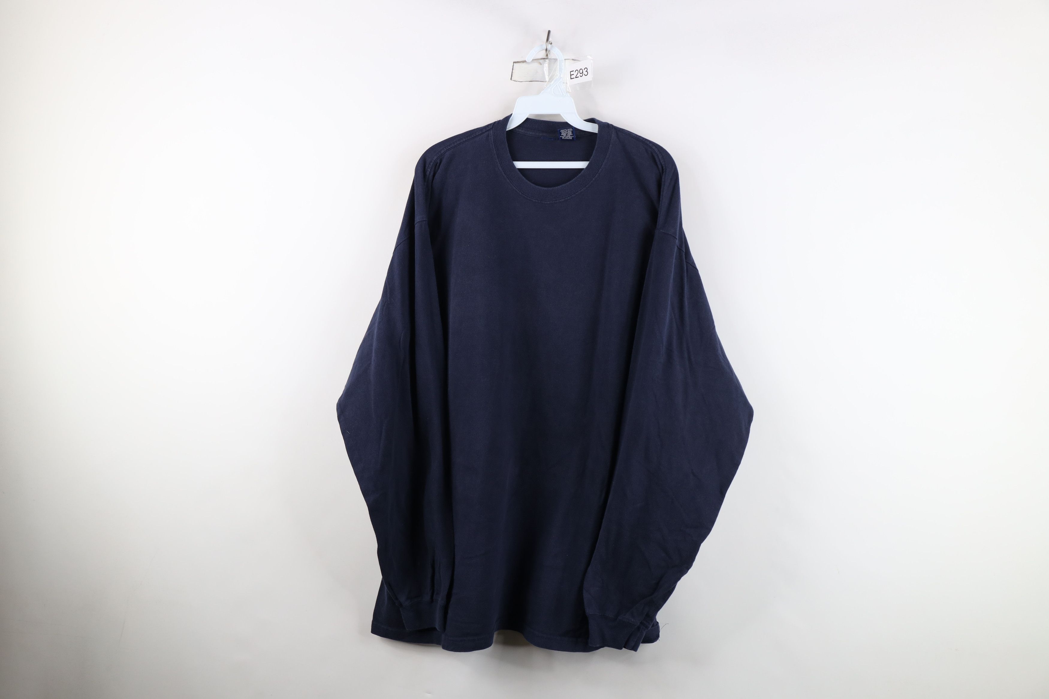 Vintage Vintage 90s Streetwear Heavy Long Sleeve T-Shirt Blue Cotton Size US XL / EU 56 / 4 - 1 Thumbnail