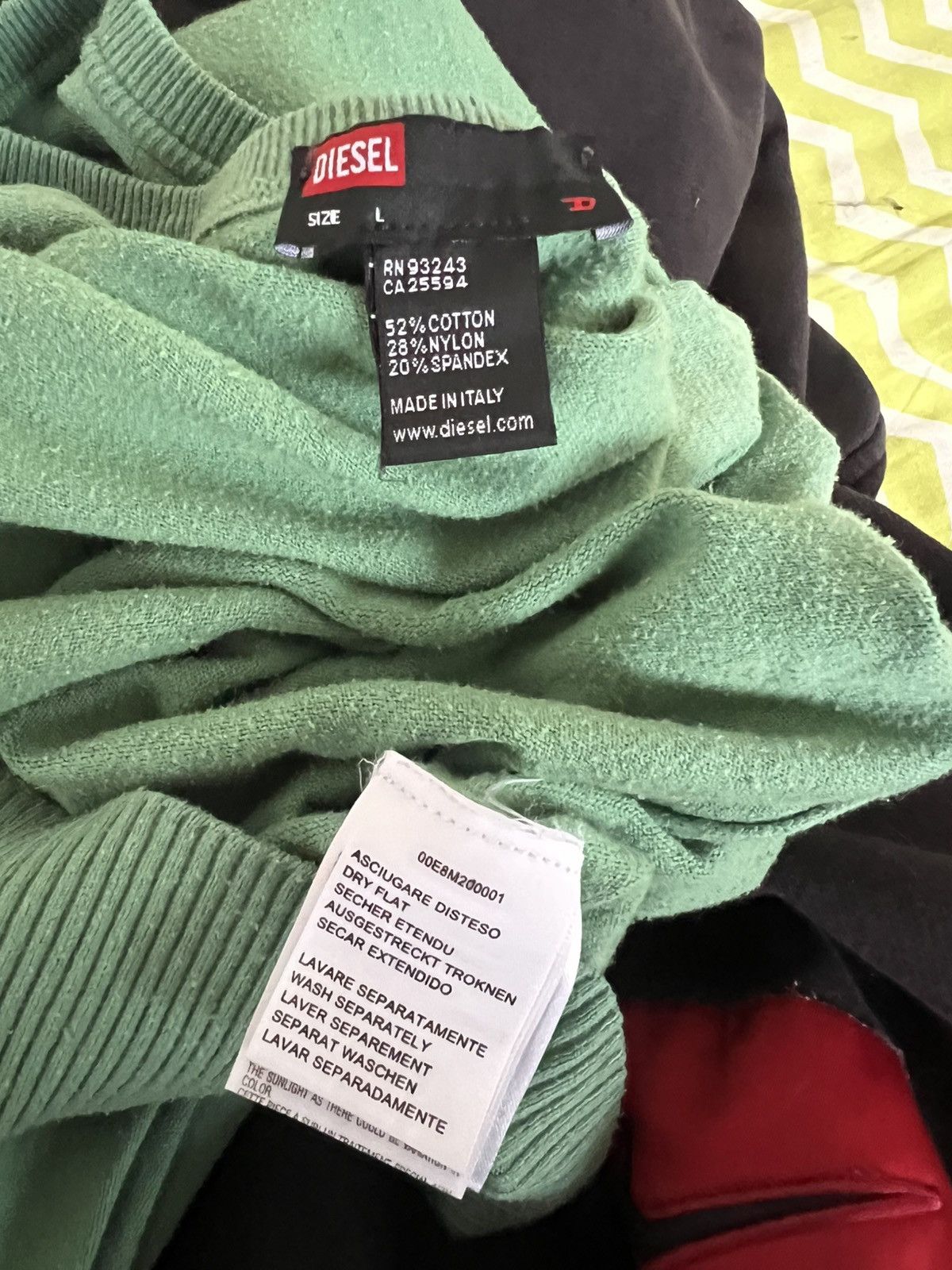 Diesel diesel made in italy wool sweater green Size US L / EU 52-54 / 3 - 5 Thumbnail