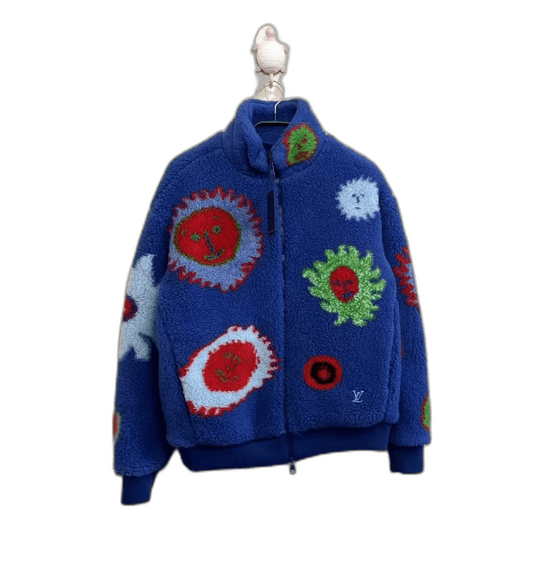 Louis Vuitton LV x Yayoi Kusama Blue Printed Overcoat