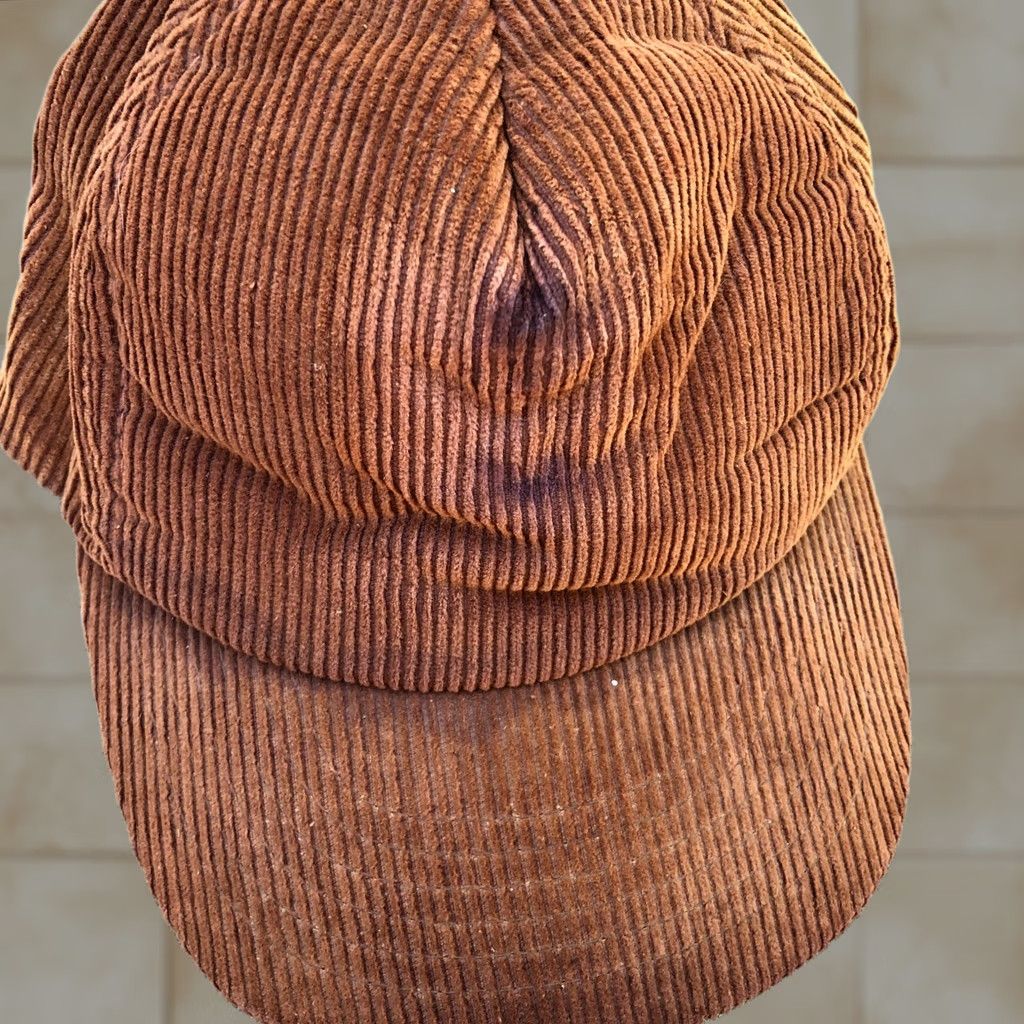 Crown Cap VINTAGE Designer Award Cap Corduroy Strapback Hat Men's M/L Brown Cap 80s Adjustable Stonewashed? Size ONE SIZE - 1 Thumbnail
