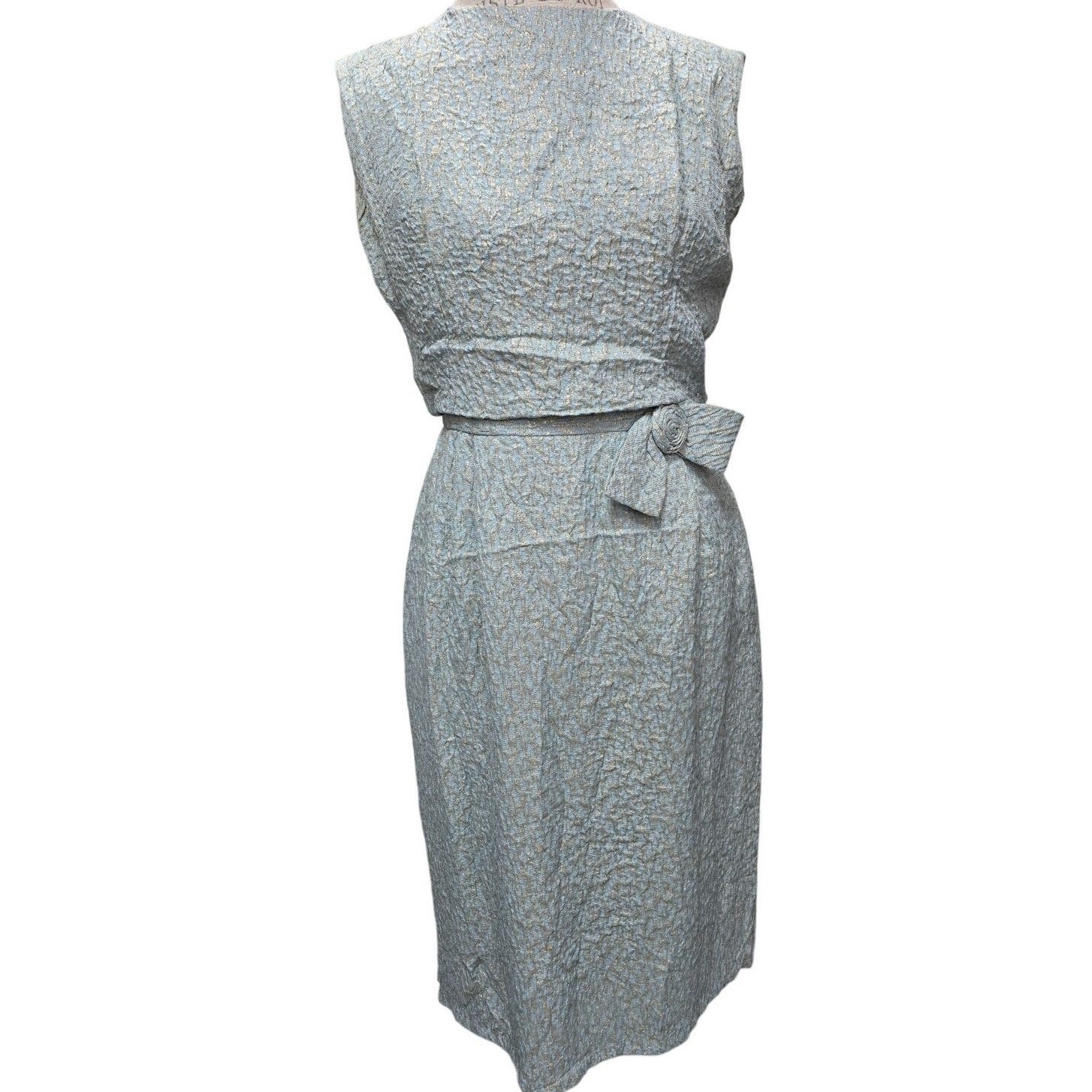 Vintage Vintage Ardley New York Brocade Rosette Formal Dress, Teal Size M / US 6-8 / IT 42-44 - 1 Thumbnail