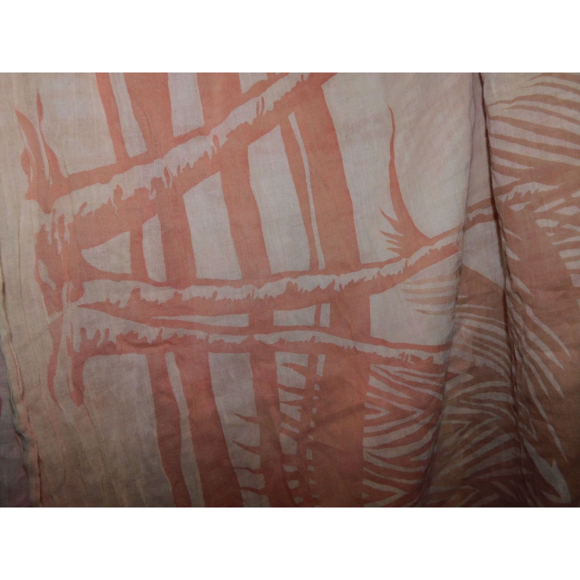 Other Cream And Peach Palm Tree Lightweight Scarf Size ONE SIZE - 3 Thumbnail