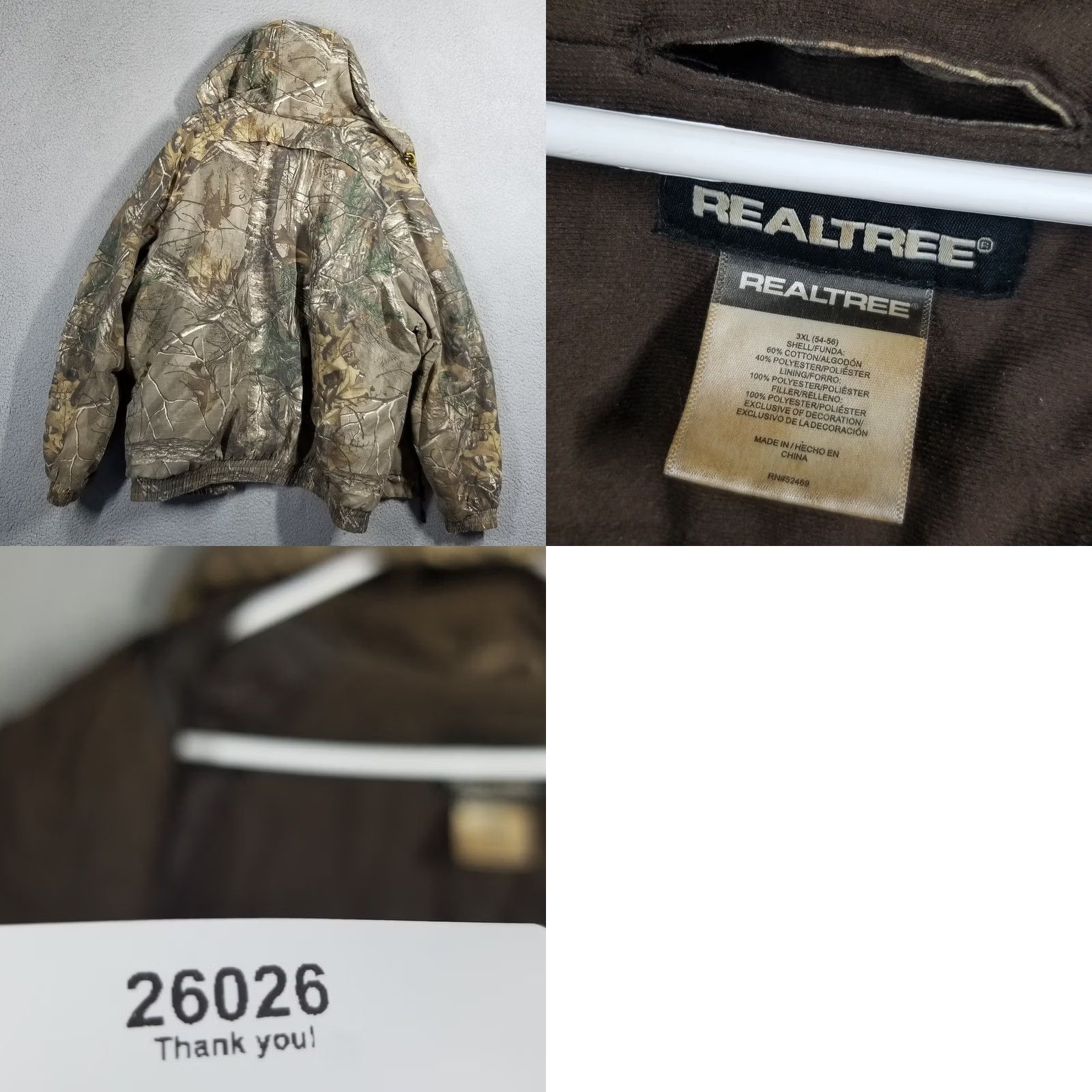 Realtree Realtree Bomber Jacket Coat Mens 3XL Camouflage Insulated Xtra Weathergear Pocketed Hooded Lined Zip-Snap Full Zip Size US XXL / EU 58 / 5 - 8 Thumbnail