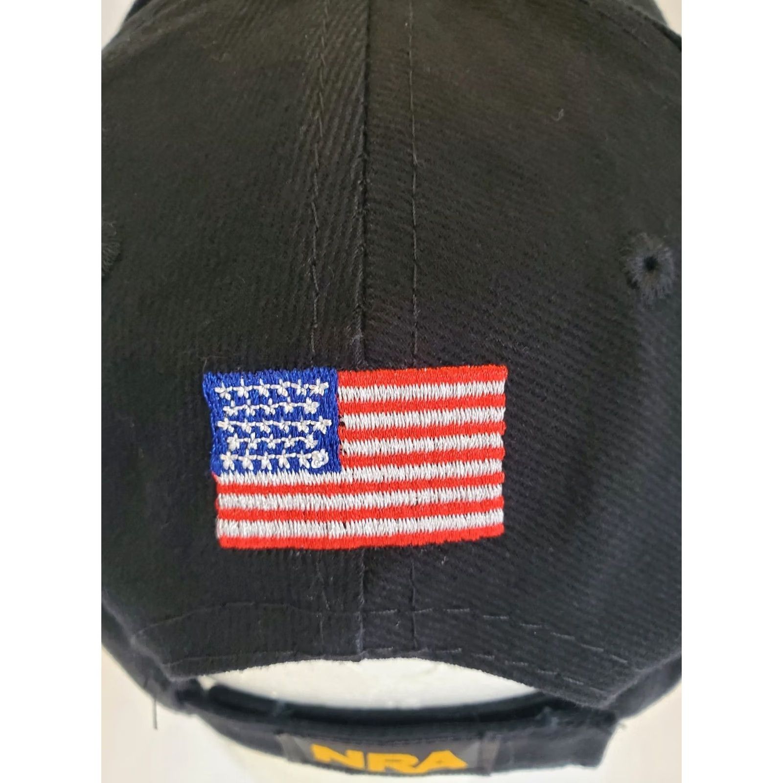 Vintage NRA Hunting Baseball Cap Adjustable Black Yellow Script USA Flag Outdoor Mens Size ONE SIZE - 4 Thumbnail