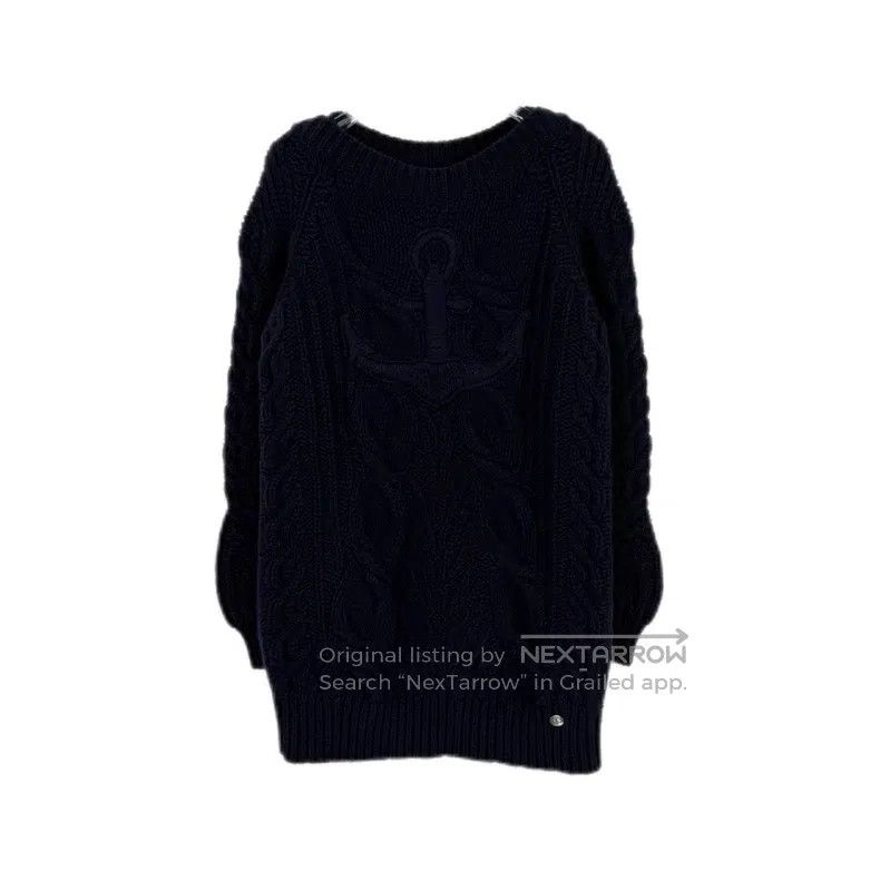 Chanel Chanel Dark blue hamburger series anchor pattern wool swea Size XS / US 0-2 / IT 36-38 - 1 Thumbnail