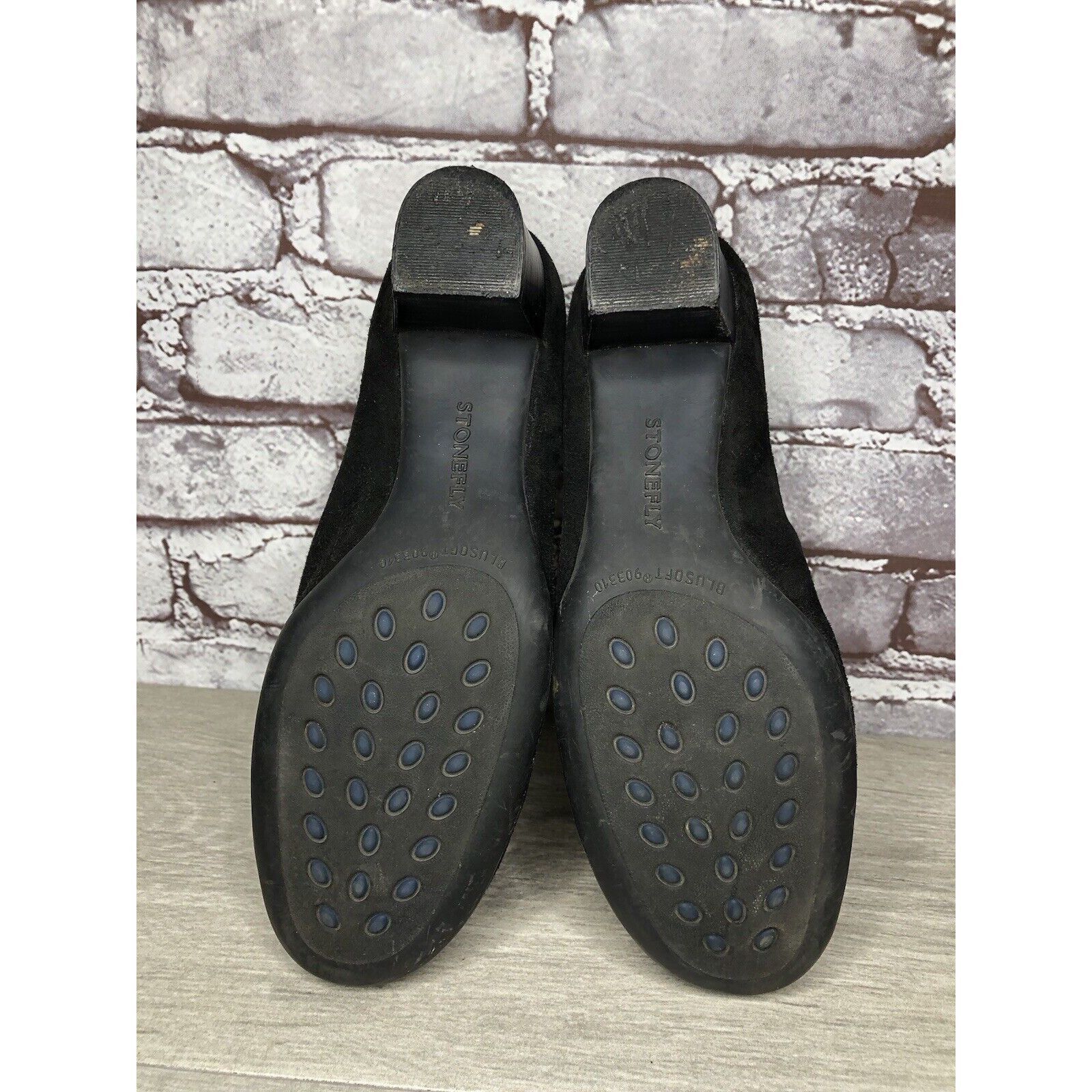 Other Stonefly Black Suede Leather Slip On Round Toe Dress Heels W Size US 8.5 / IT 38.5 - 16 Thumbnail